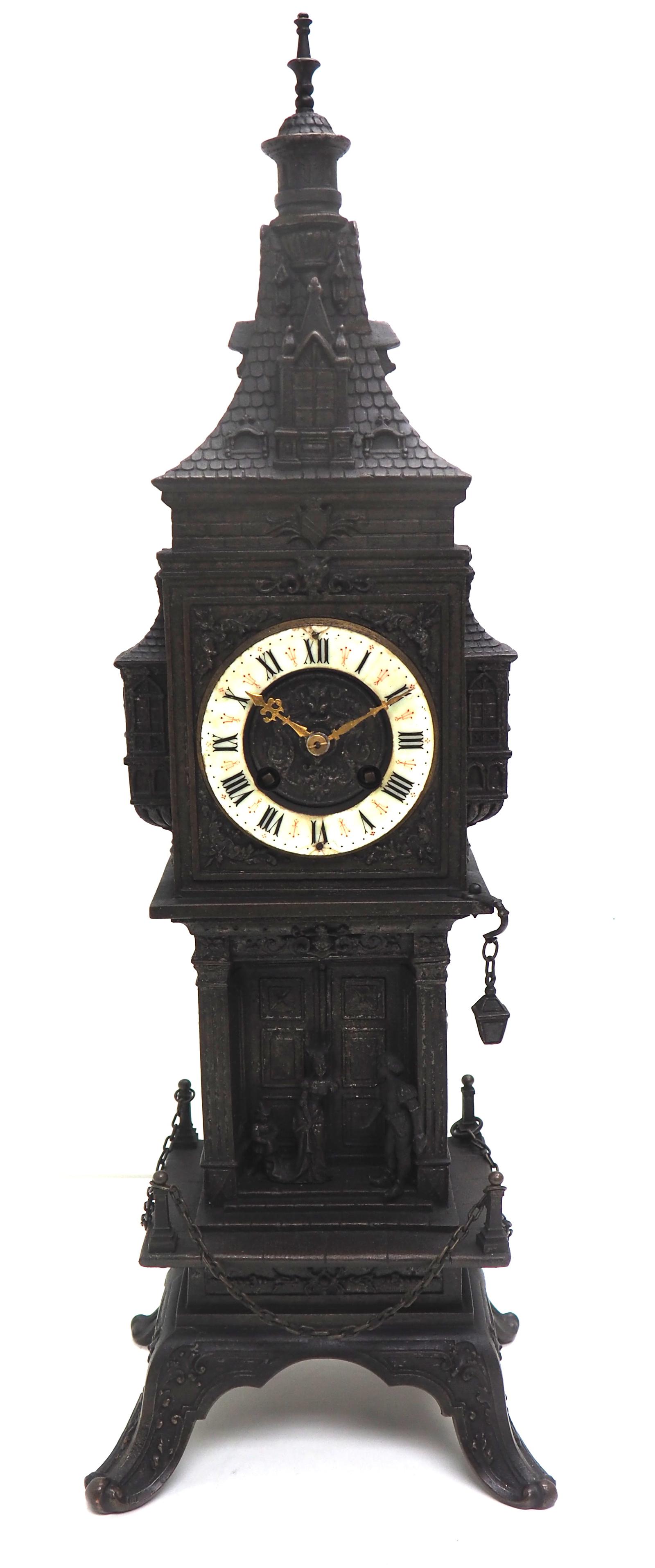 Antique French Tower Model 8-day Gothic Tower Mantle Clock (1 of 13) Antique French Tower Model 8-day Gothic Tower Mantle Clock (1 of 13)