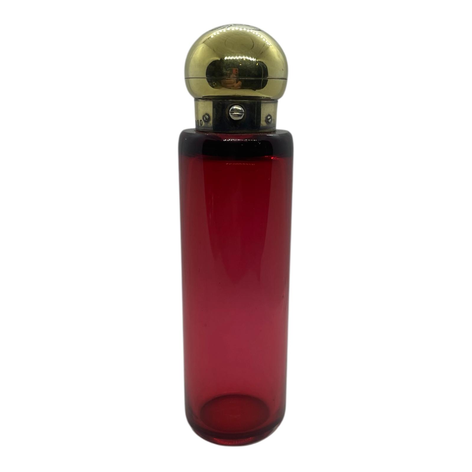 Antique Victorian Silver Gilt Cranberry Scent Cologne Bottle (1 of 9) Antique Victorian Silver Gilt Cranberry Scent Cologne Bottle (1 of 9)