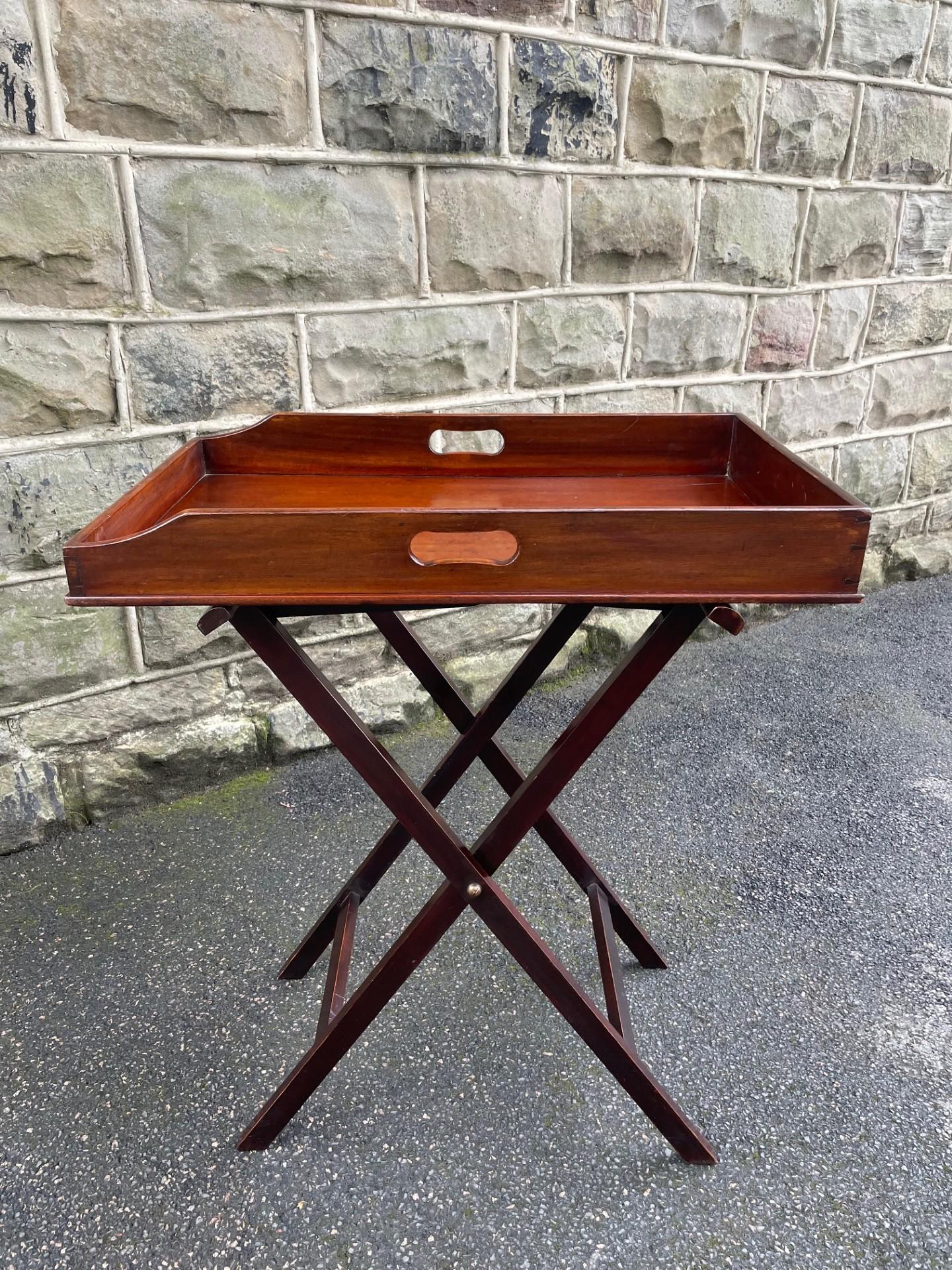 Antique Mahogany Butler Tray on Stand (1 of 10) Antique Mahogany Butler Tray on Stand (1 of 10)