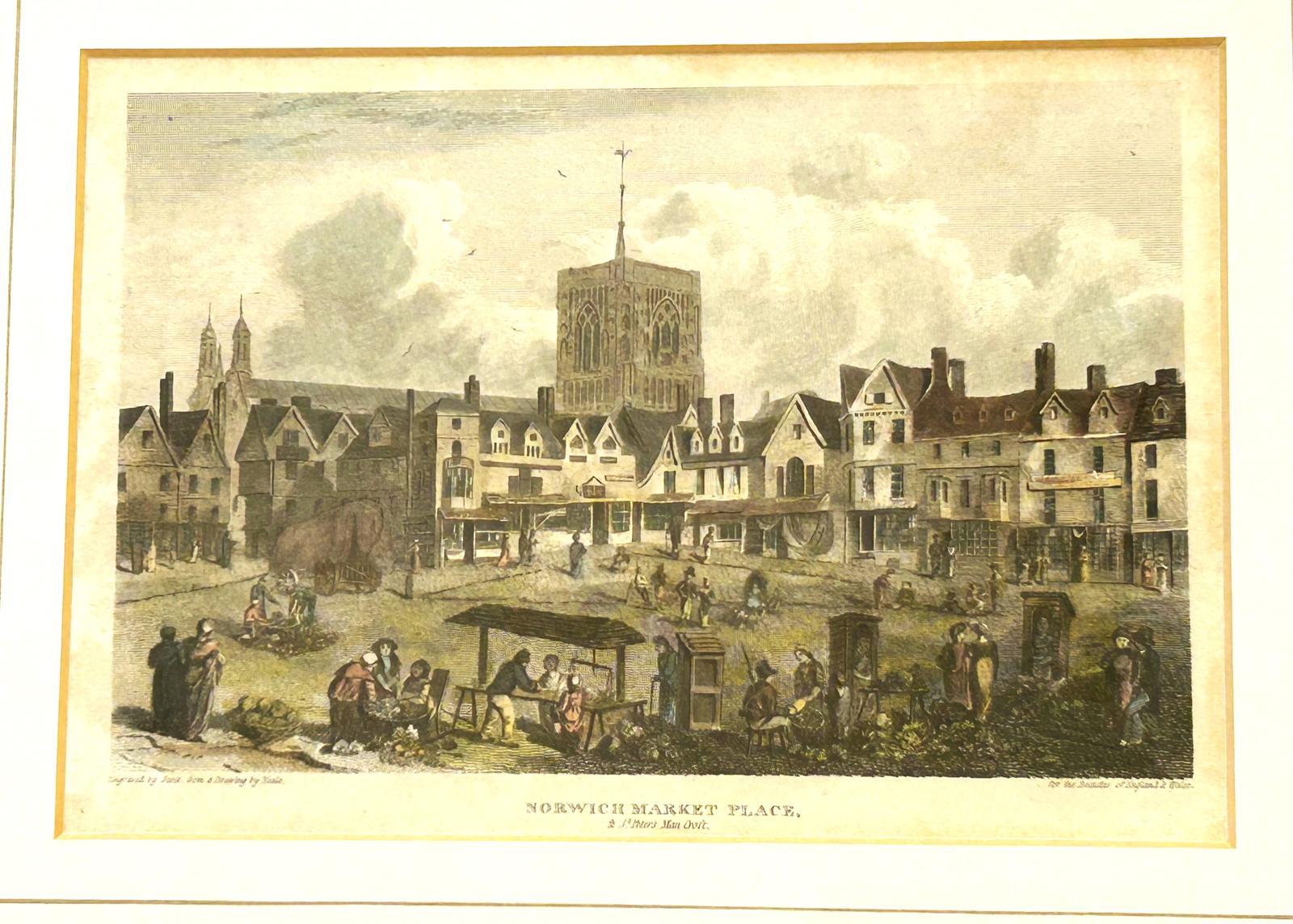 Fine Georgian Copper Plate Engraving of Norwich Marketplace, Norfolk (1 of 7) Fine Georgian Copper Plate Engraving of Norwich Marketplace, Norfolk (1 of 7)