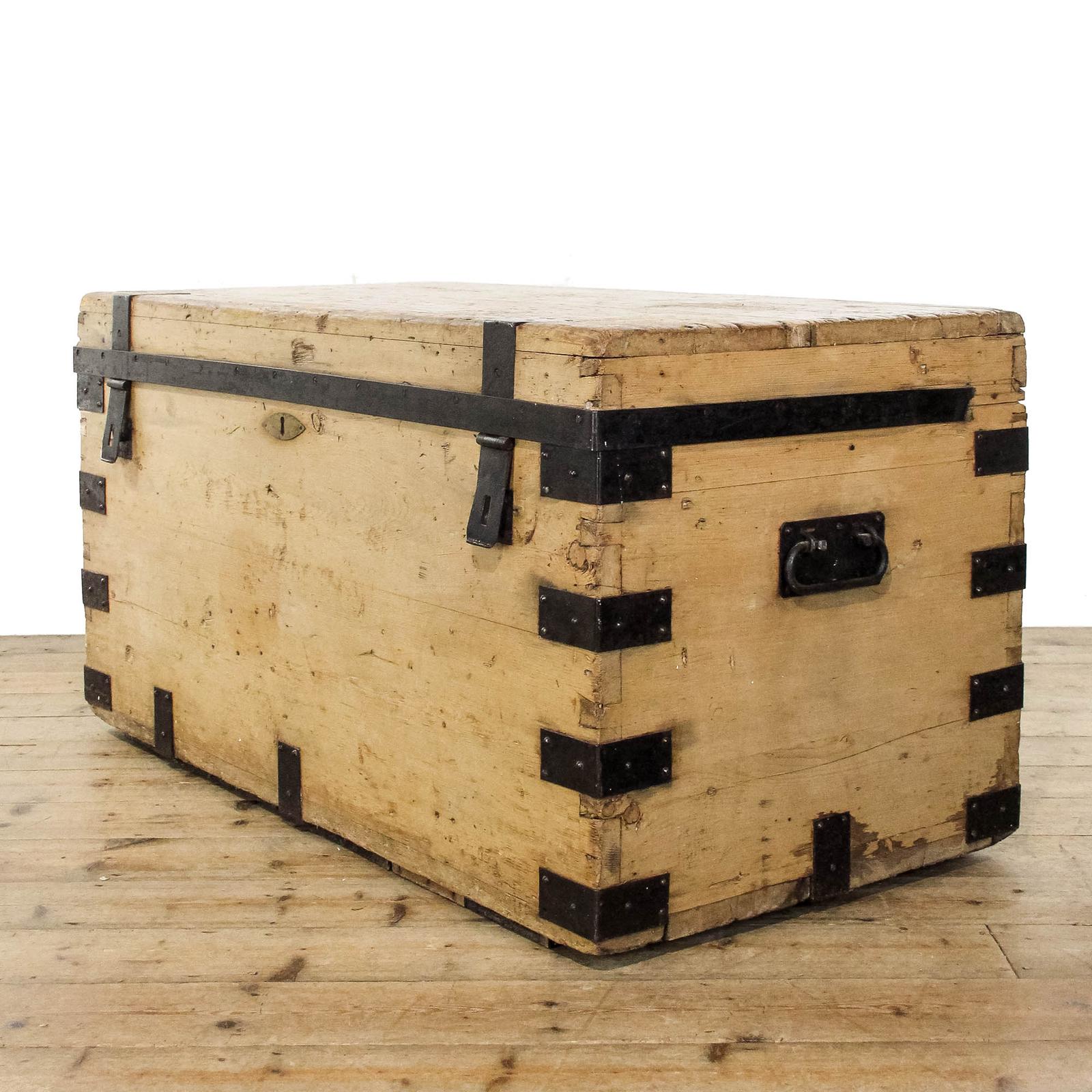 Antique Pine Metal Bound Chest (1 of 15)