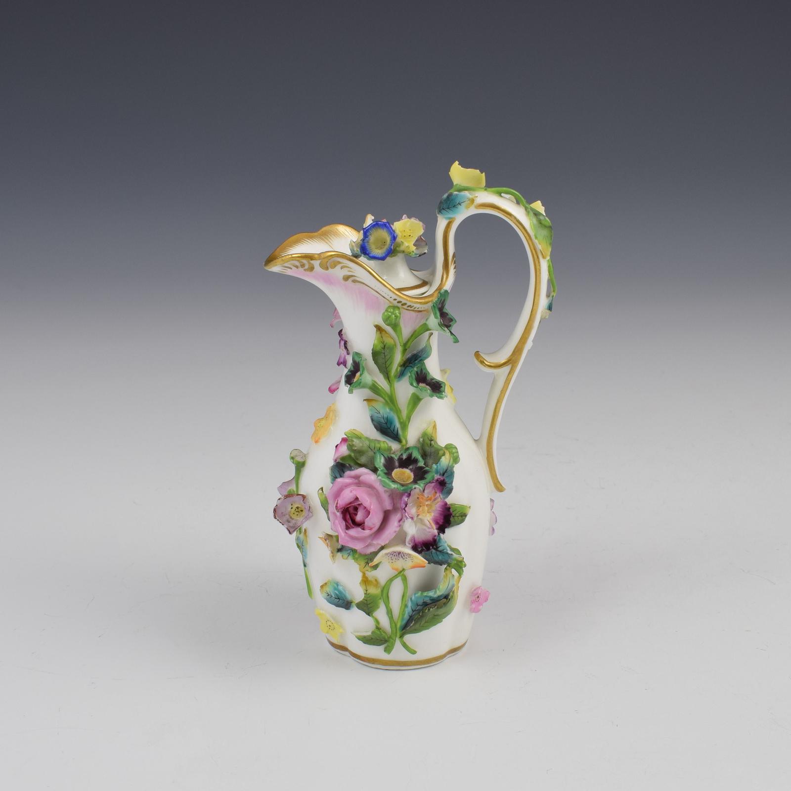 Minton Porcelain Miniature Flower Encrusted Ewer Scent Bottle c.1840 (1 of 10) Minton Porcelain Miniature Flower Encrusted Ewer Scent Bottle c.1840 (1 of 10)
