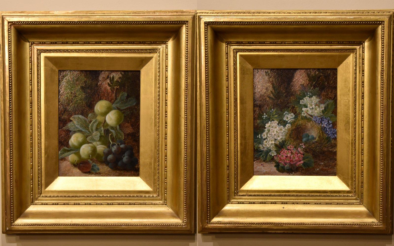 Oil Painting Pair by George Clare - Fruit & Flowers (1 of 6) Oil Painting Pair by George Clare - Fruit & Flowers (1 of 6)