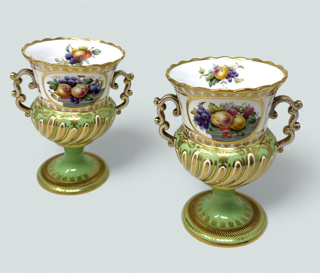 Antique English Pair Frederick Adams Copeland Urns Vases Centerpieces Still Life (1 of 13)