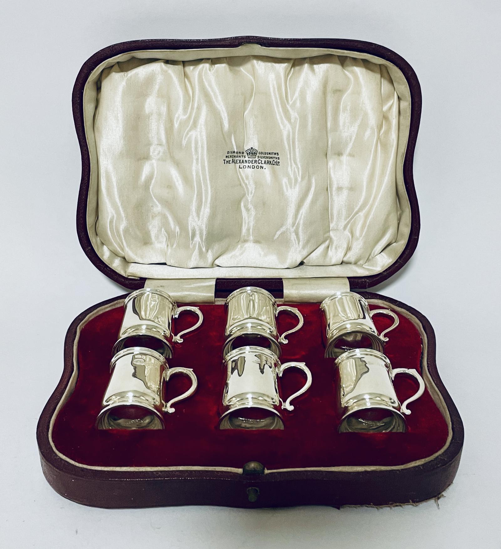 Set of 6 Miniature Silver Tankards (1 of 16) Set of 6 Miniature Silver Tankards (1 of 16)