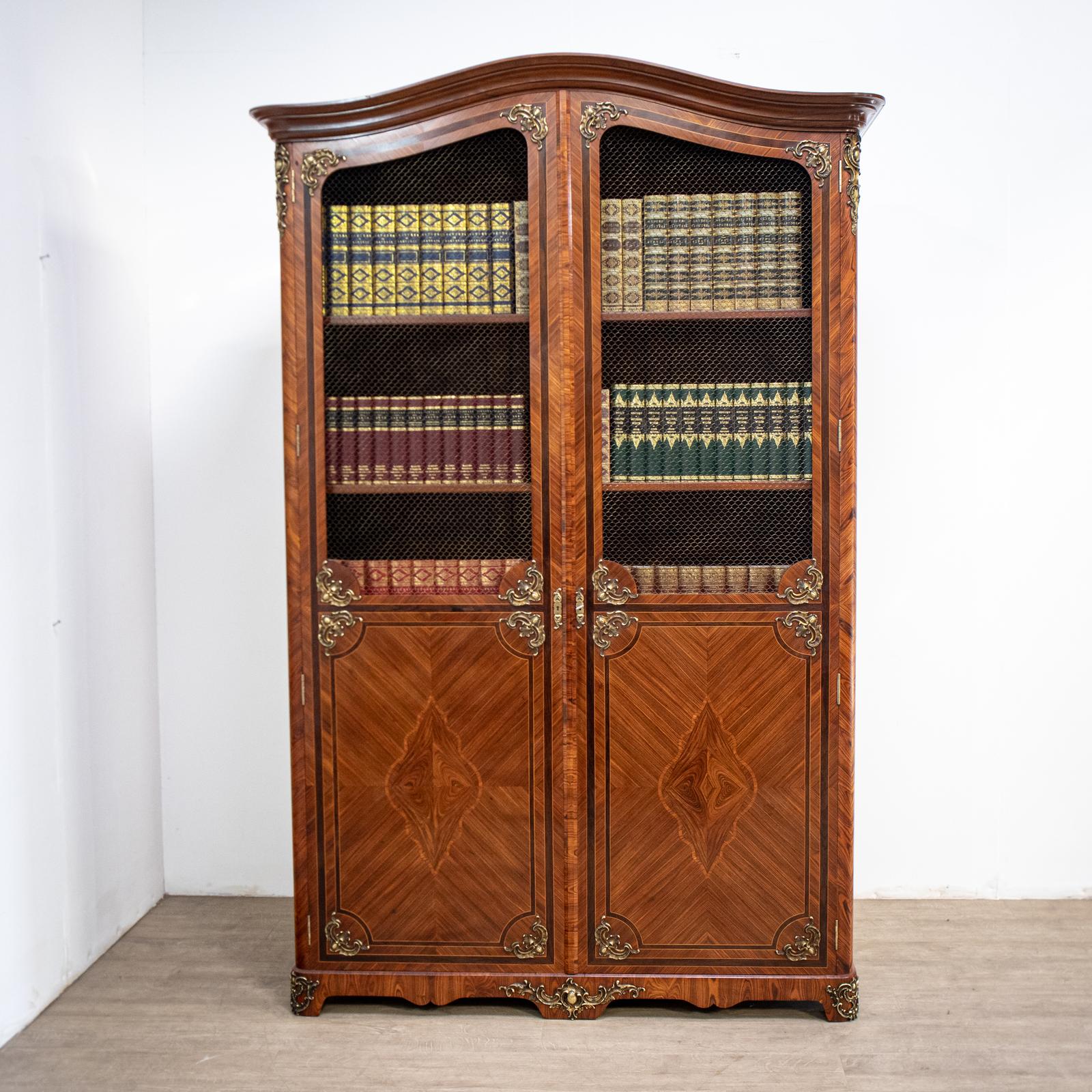 French Louis XV Style Mesh Door Bookcase (1 of 11)