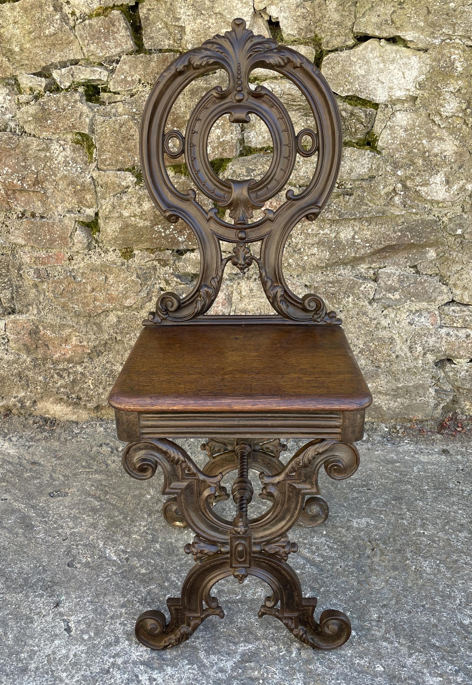 Antique Cast Iron Hall Chair (1 of 18) Antique Cast Iron Hall Chair (1 of 18)