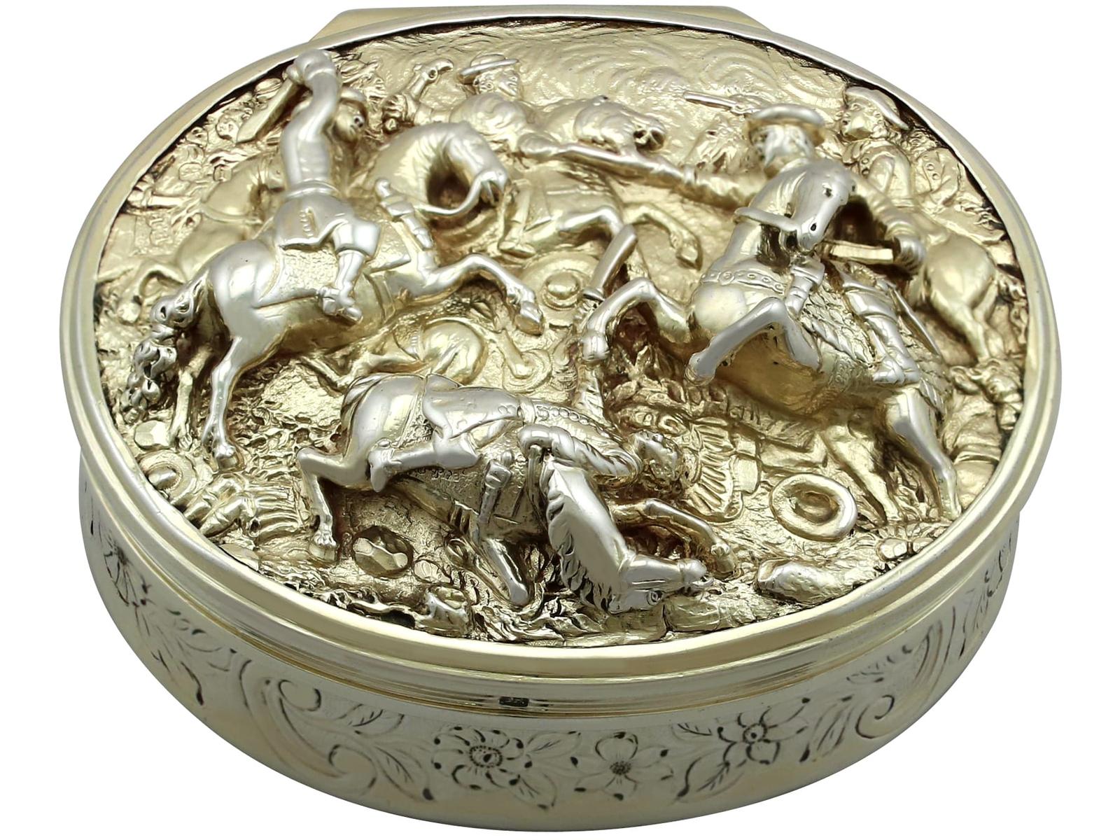 Antique George IV Sterling Silver Gilt Table Snuff Box by Edward Farrell (1 of 15)