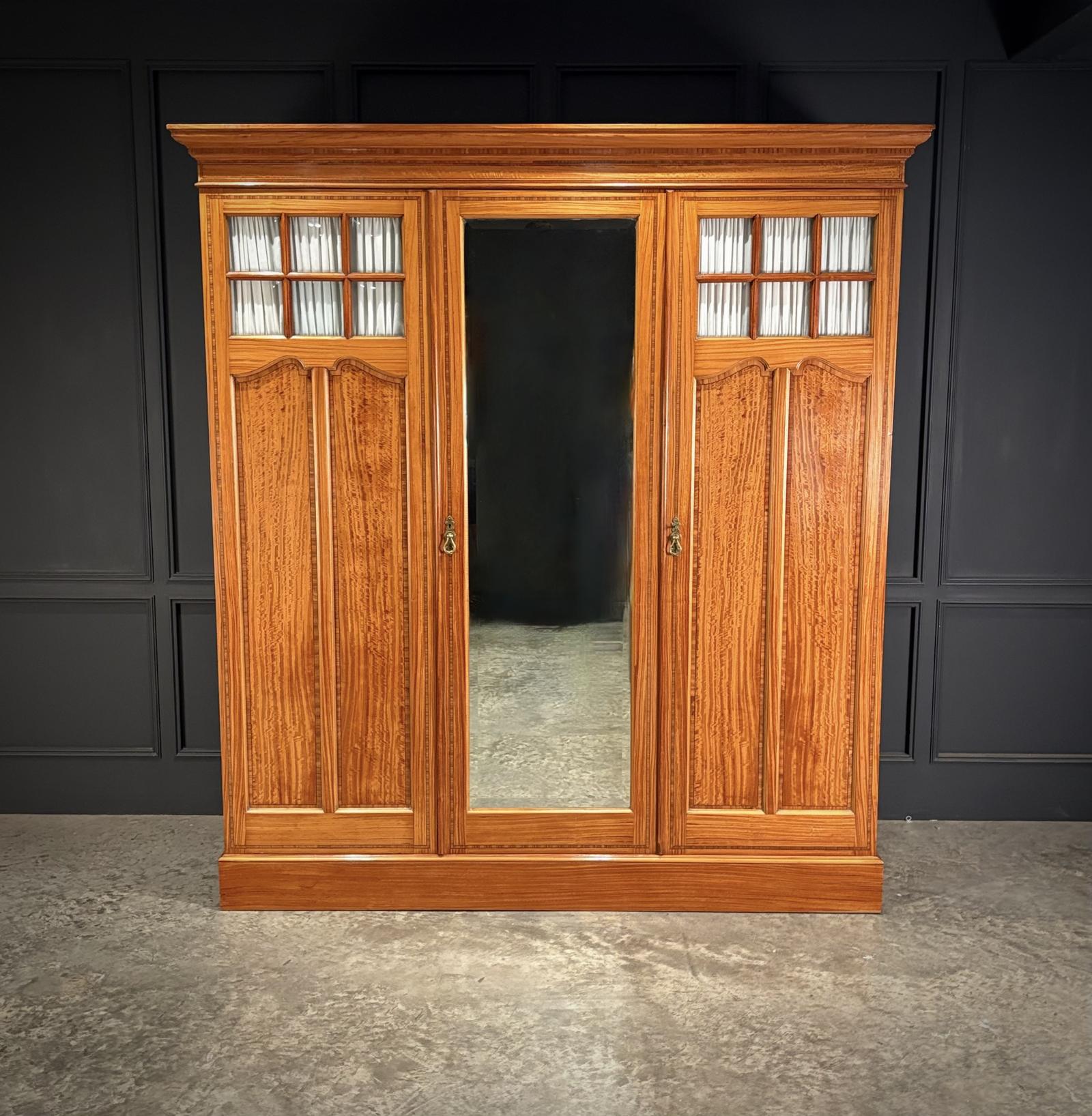 Edwardian Satinwood Triple Wardrobe (1 of 8) Edwardian Satinwood Triple Wardrobe (1 of 8)
