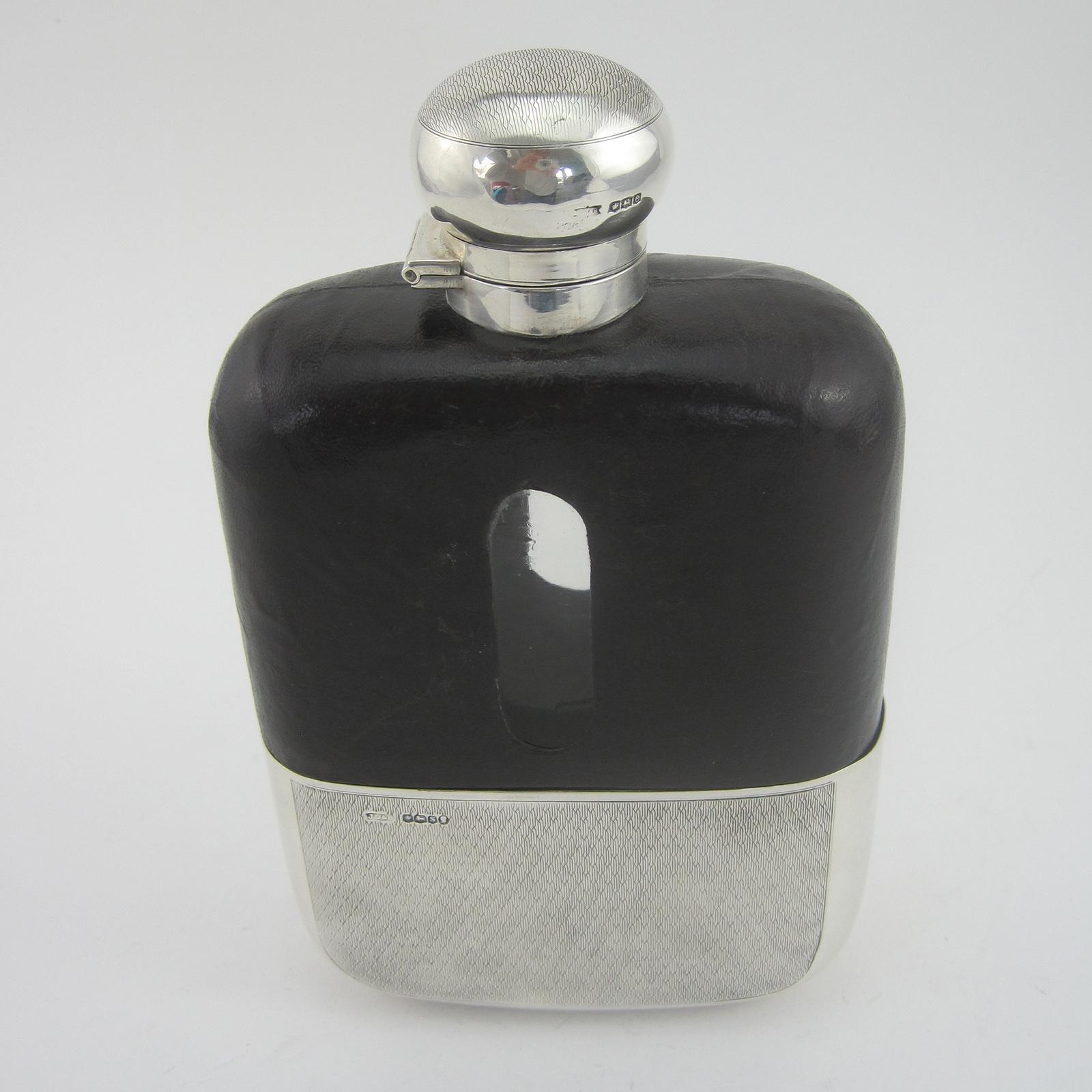 Impressive Large Goliath Sterling Silver Hip Flask (1 of 11)