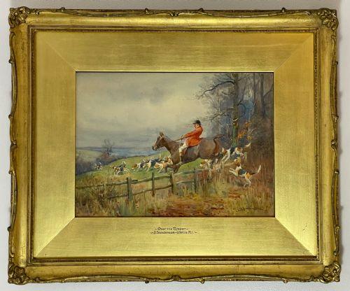 Fabulous Hunting Watercolour by John Sanderson Wells (1 of 4)