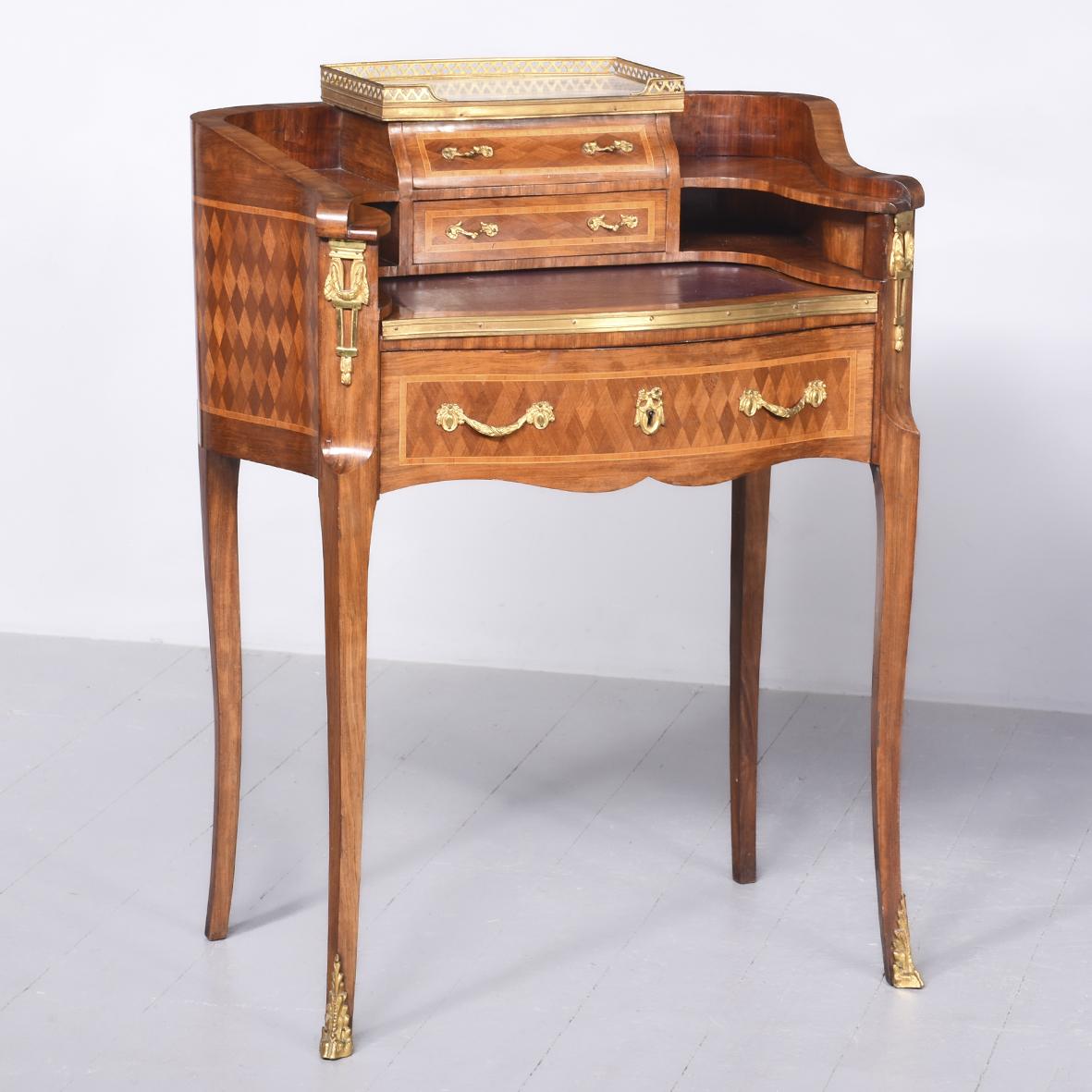 Louis XV Style Ormolu Mounted Walnut Ladies Writing Desk (1 of 11) Louis XV Style Ormolu Mounted Walnut Ladies Writing Desk (1 of 11)