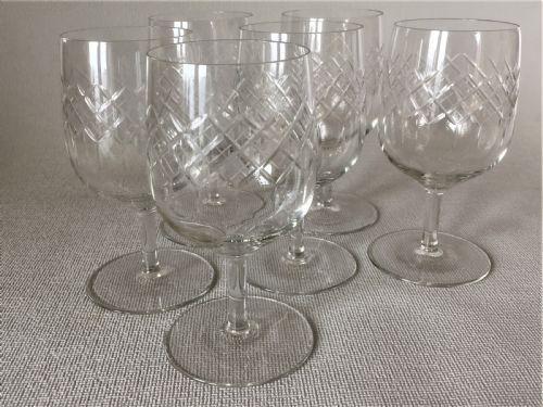 Lovely Set of Six Cut Dessert Wine Glasses (1 of 8)