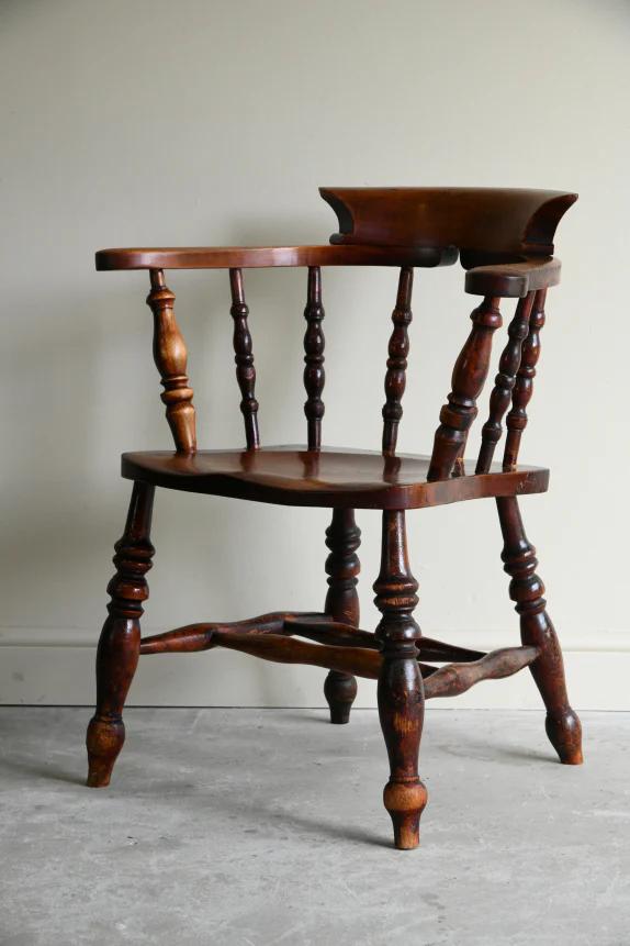 Antique Beech & Elm Captains Chair (1 of 13)