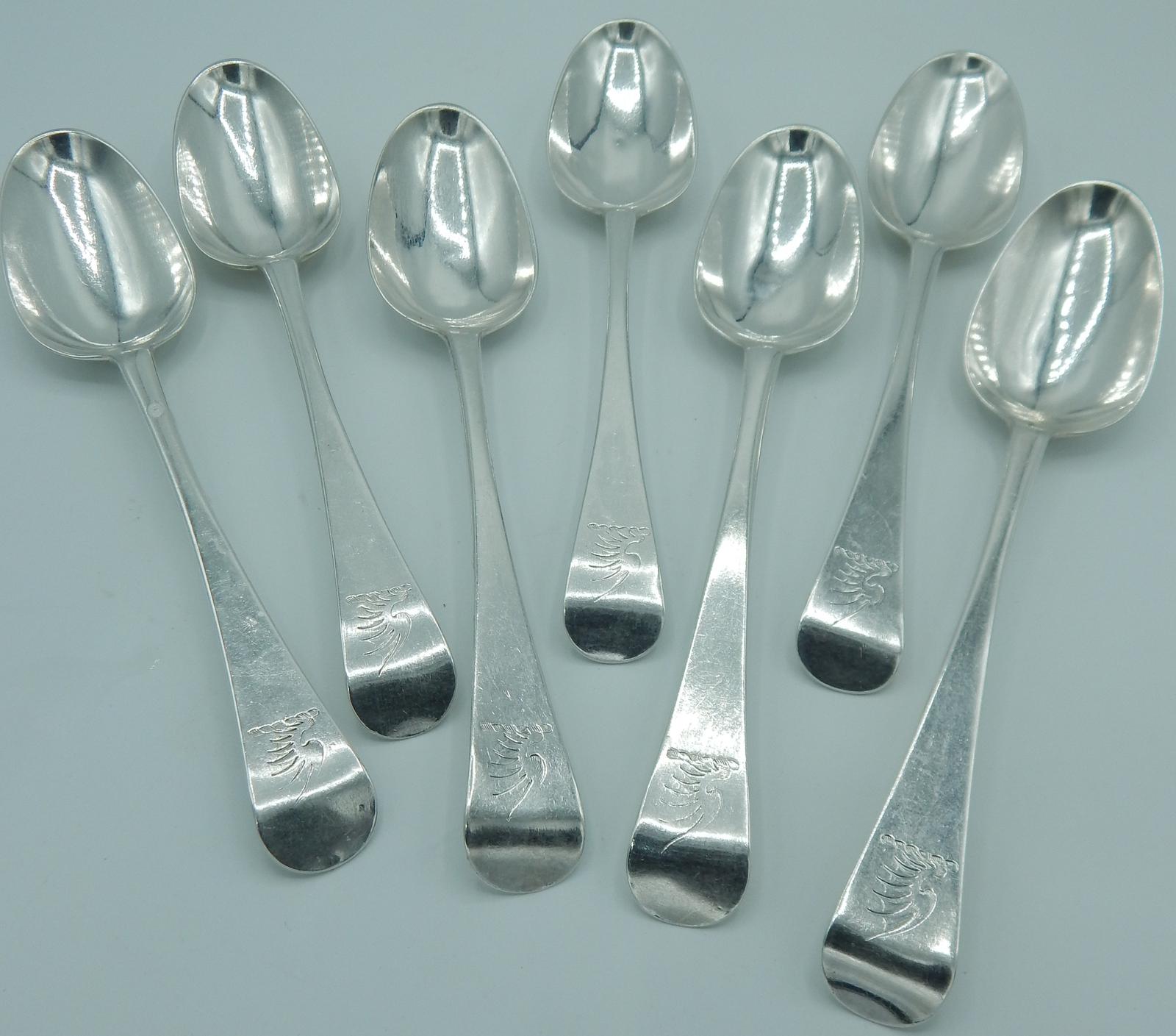 Set of Seven Irish Silver Serving Spoons 1772 (1 of 6)