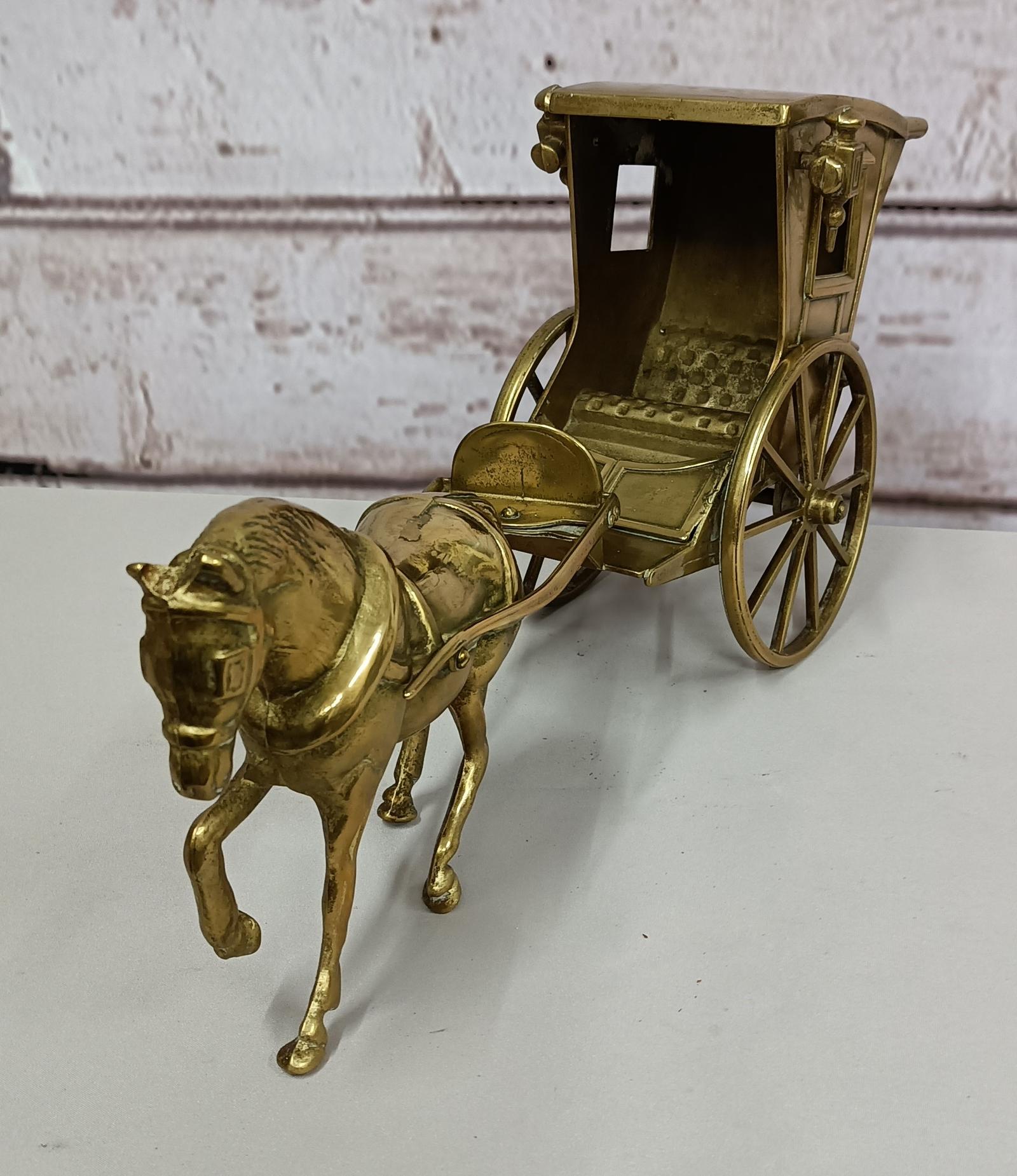 Large Brass Horse with Cab (1 of 6)