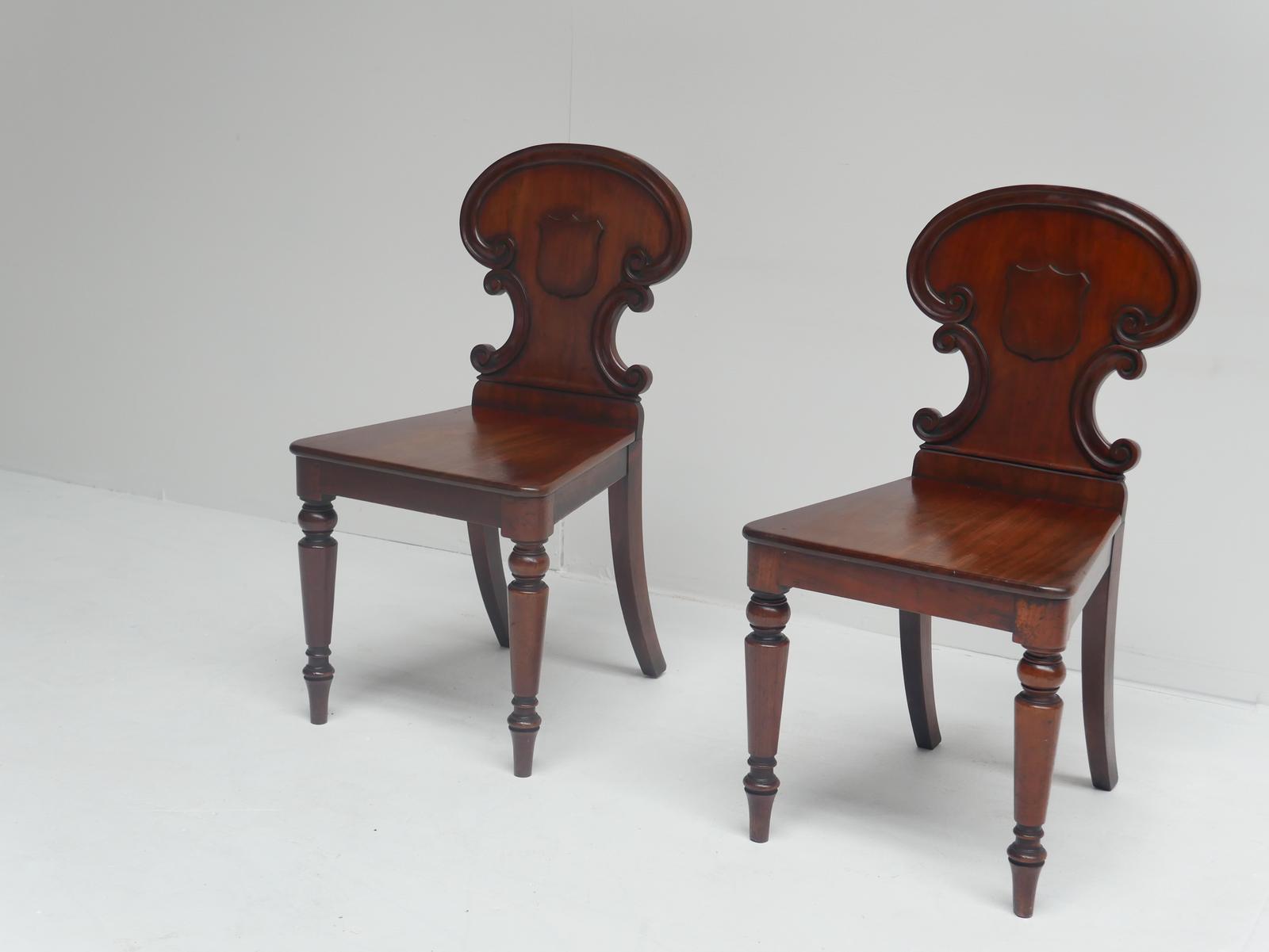 Pair of 19th Century Hall Chairs (1 of 11) Pair of 19th Century Hall Chairs (1 of 11)