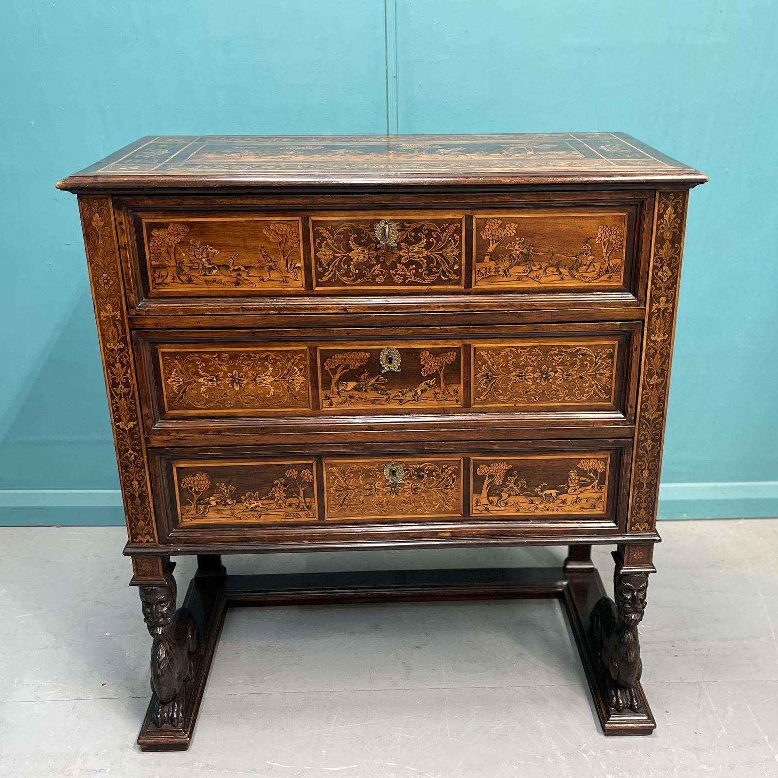 19th Century Italian Marquetry Chest (1 of 9) 19th Century Italian Marquetry Chest (1 of 9)