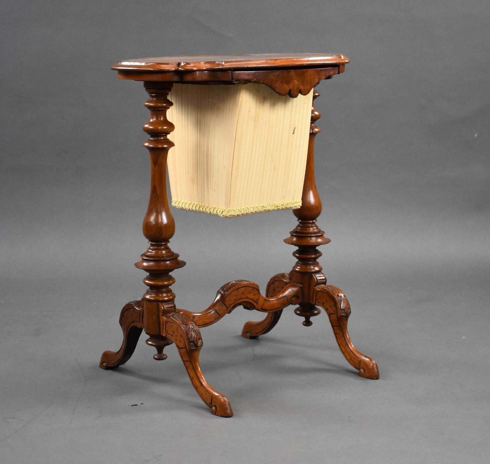 Victorian Burr Walnut Work Table (1 of 7)