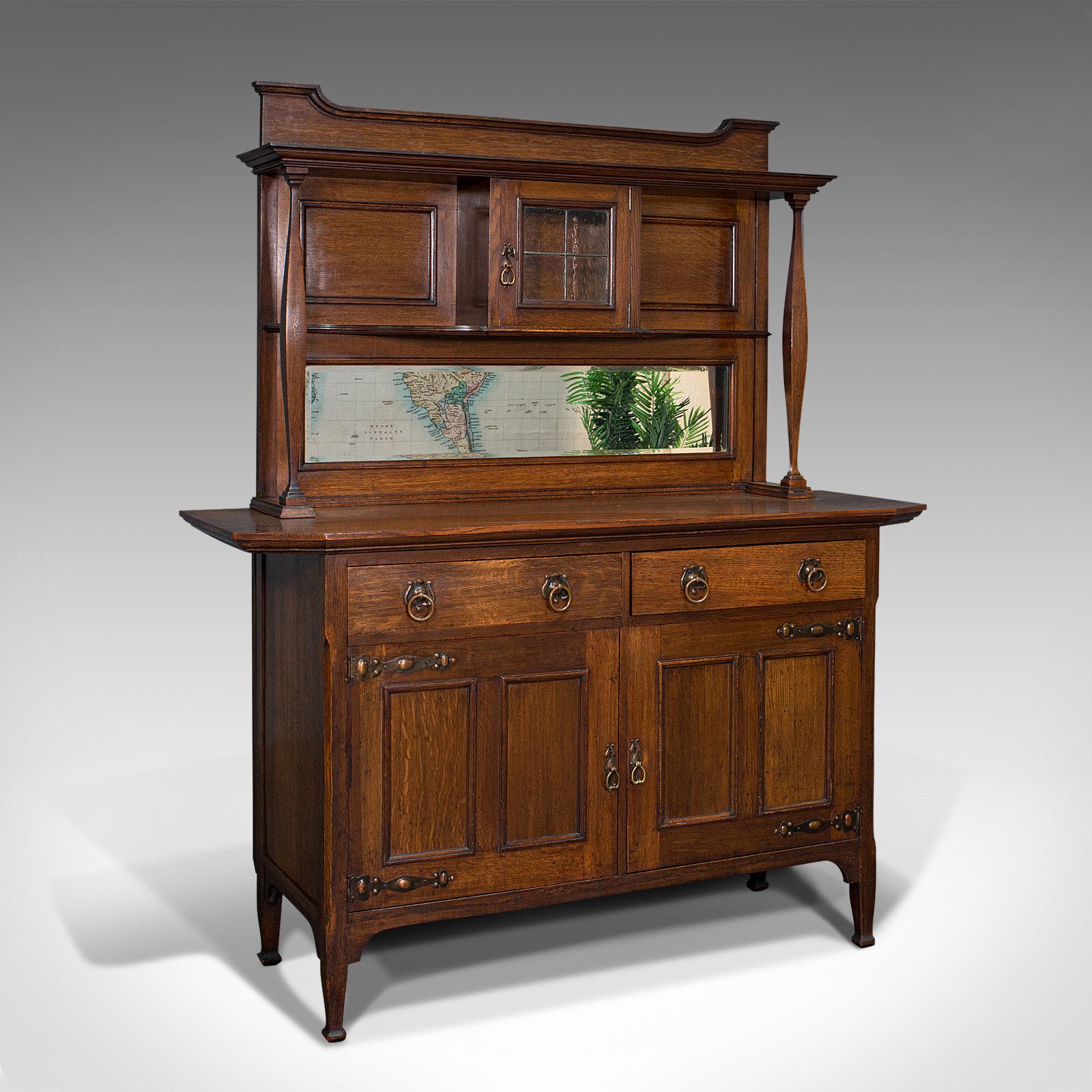 Large Antique Sideboard, English, Oak, Dresser, Cabinet, Liberty & Co, Victorian (1 of 12)
