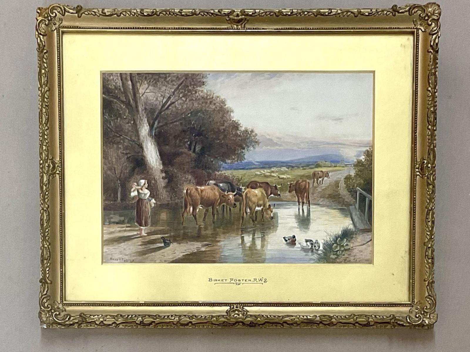 Watercolour Painting Cows & Ducks by A River by Myles Birket Foster RWS (1825-1899) Antique Victorian (1 of 8) Watercolour Painting Cows & Ducks by A River by Myles Birket Foster RWS (1825-1899) Antique Victorian (1 of 8)