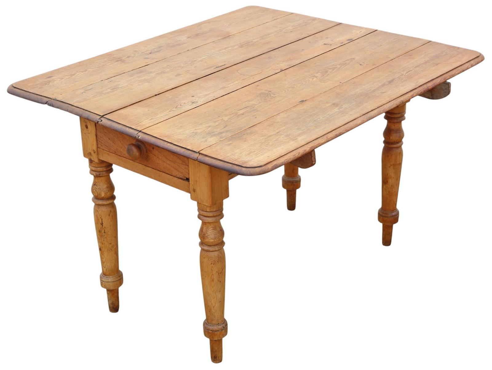 Antique 19th Century Victorian Pine Folding Drop Leaf Kitchen Dining Table with Drawer – Fine Quality (1 of 10) Antique 19th Century Victorian Pine Folding Drop Leaf Kitchen Dining Table with Drawer – Fine Quality (1 of 10)