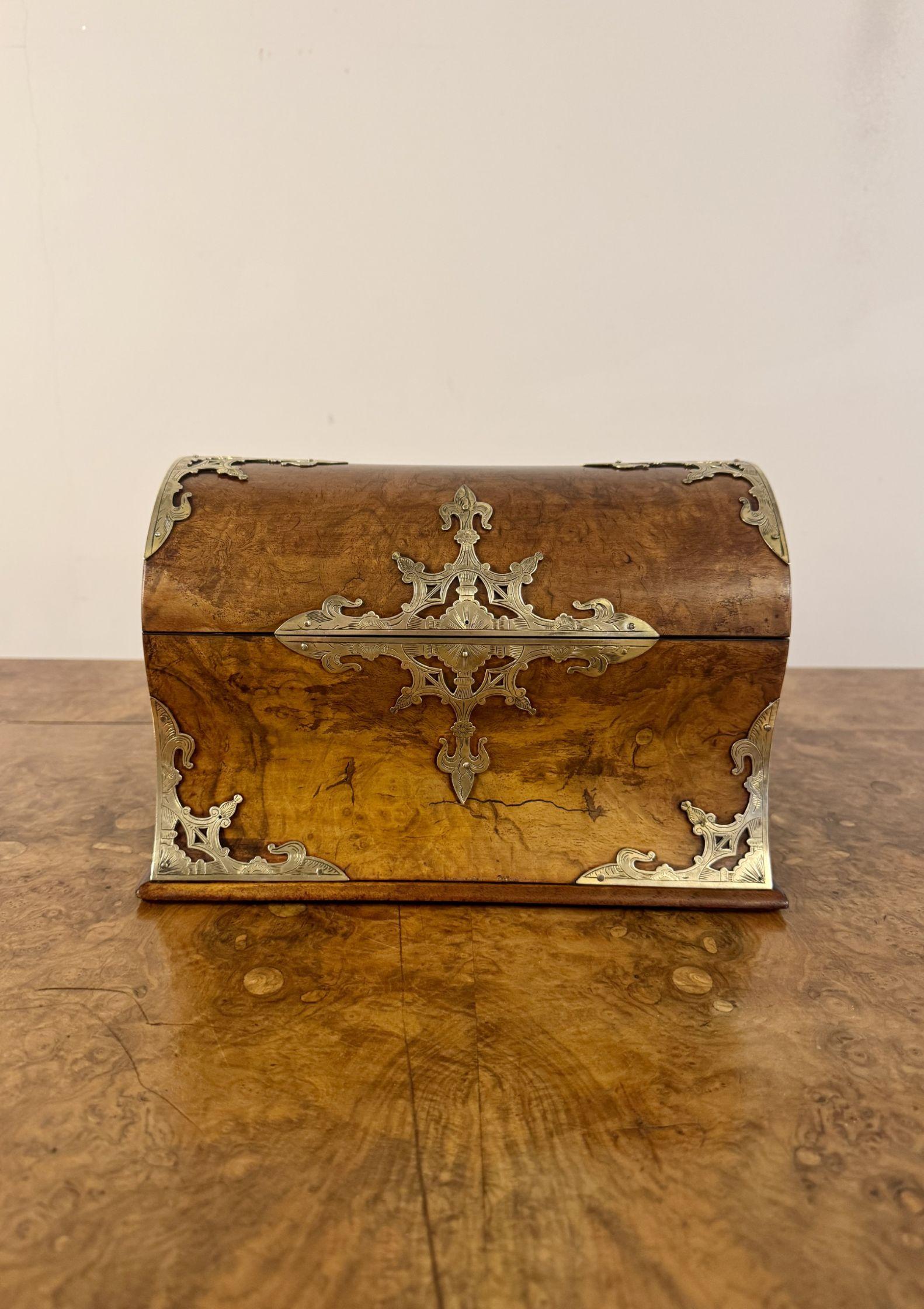 Magnificent Quality Antique Victorian Burr Walnut Brass Mounted Stationary Box (1 of 6) Magnificent Quality Antique Victorian Burr Walnut Brass Mounted Stationary Box (1 of 6)