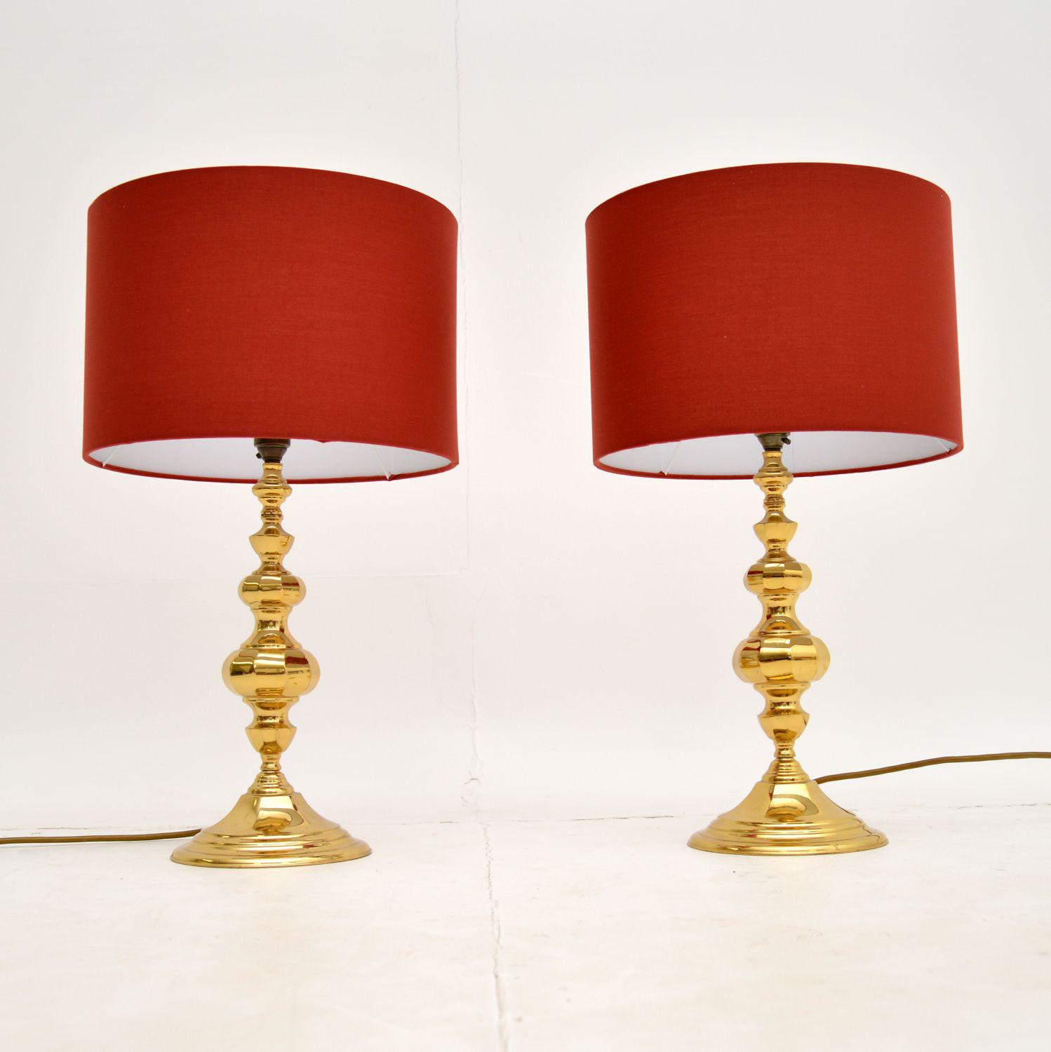 Pair of Brass Table Lamps Vintage 1970’s (1 of 6) Pair of Brass Table Lamps Vintage 1970’s (1 of 6)