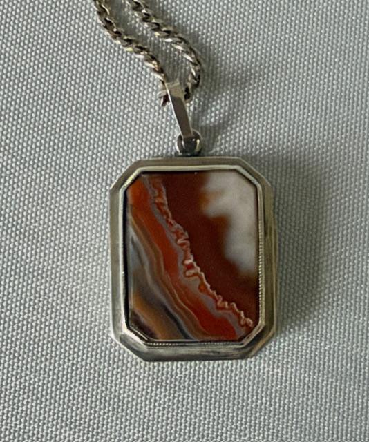 Austrian Silver & Agate Pendant Necklace (1 of 8) Austrian Silver & Agate Pendant Necklace (1 of 8)
