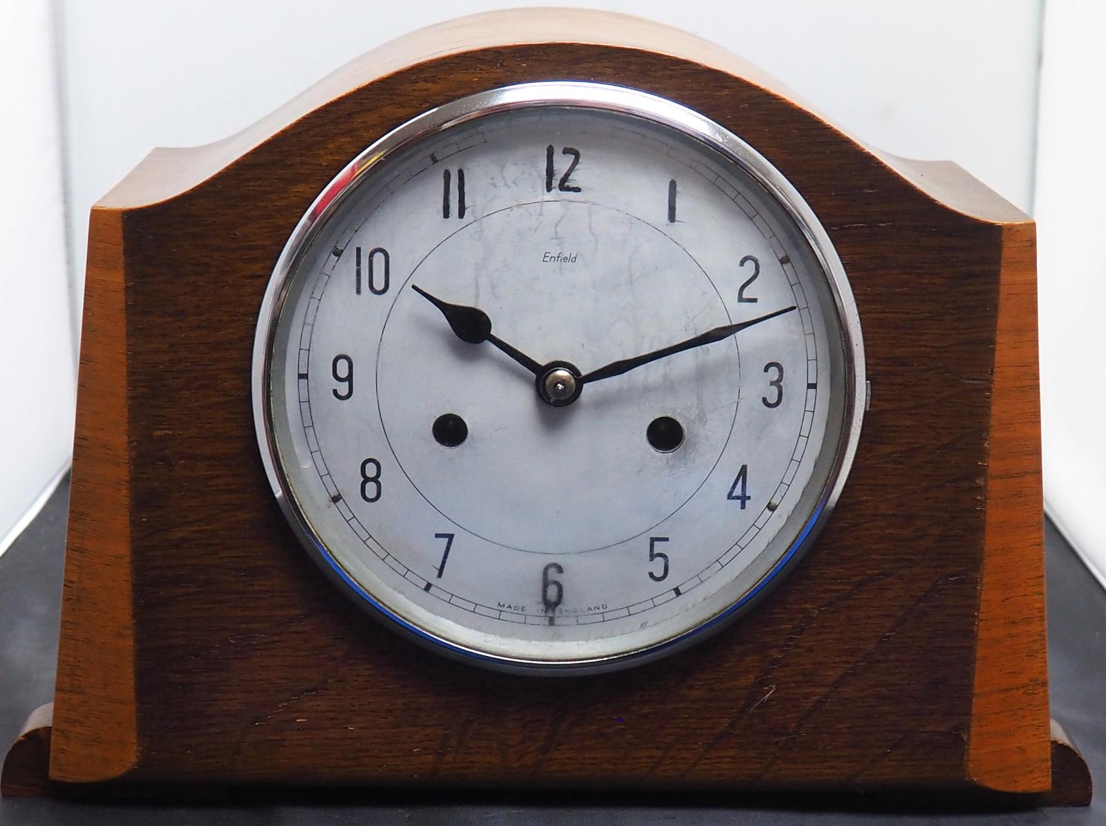 Oak Smiths Enfield Antique English Art Deco 8 Day Striking Mantel Clock (1 of 8) Oak Smiths Enfield Antique English Art Deco 8 Day Striking Mantel Clock (1 of 8)