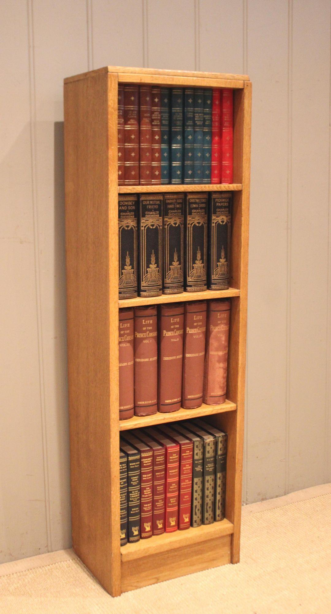 Slim Light Oak Open Bookcase (1 of 9)