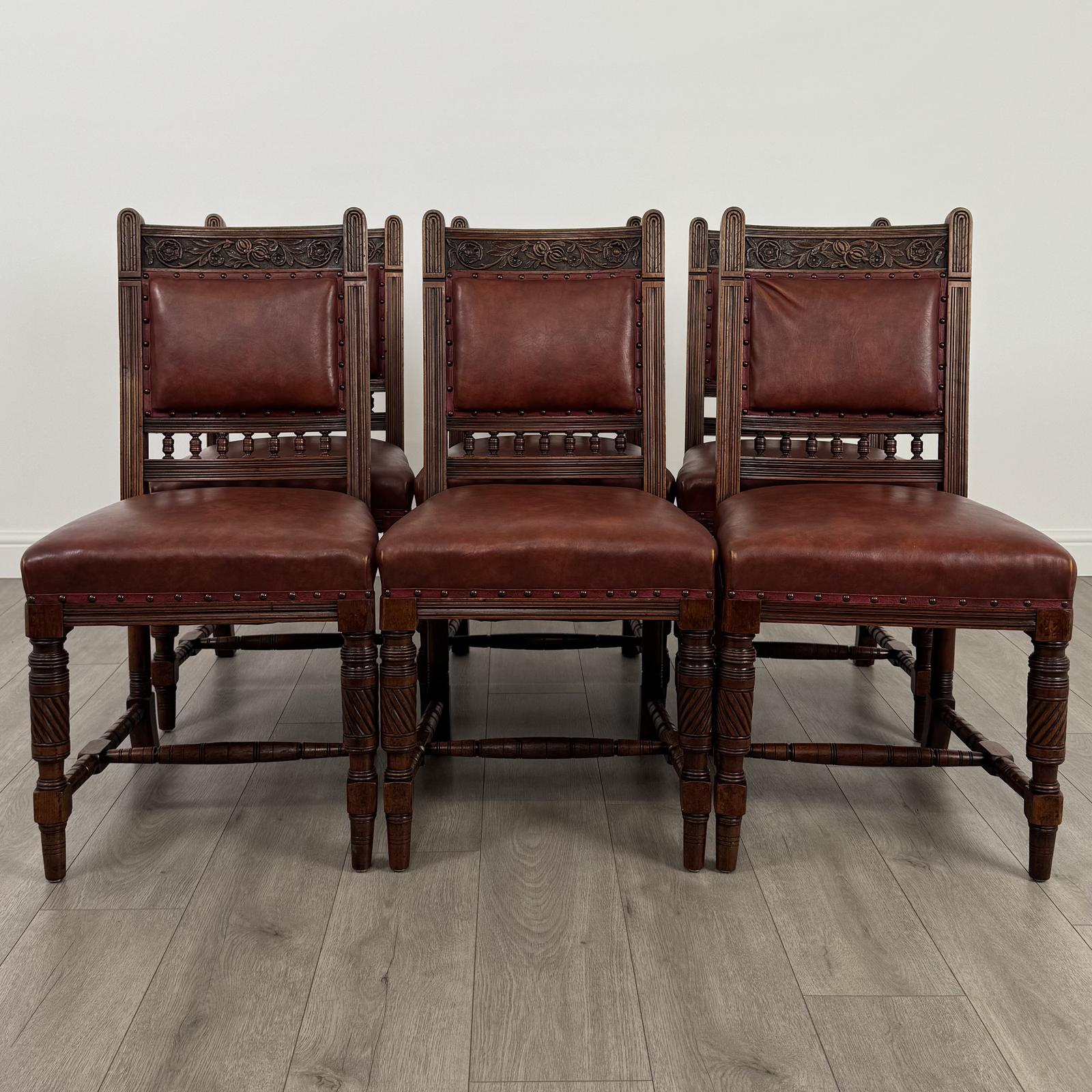 Antique 19th Century Set Of 6 Walnut Dining Chairs (1 of 9) Antique 19th Century Set Of 6 Walnut Dining Chairs (1 of 9)