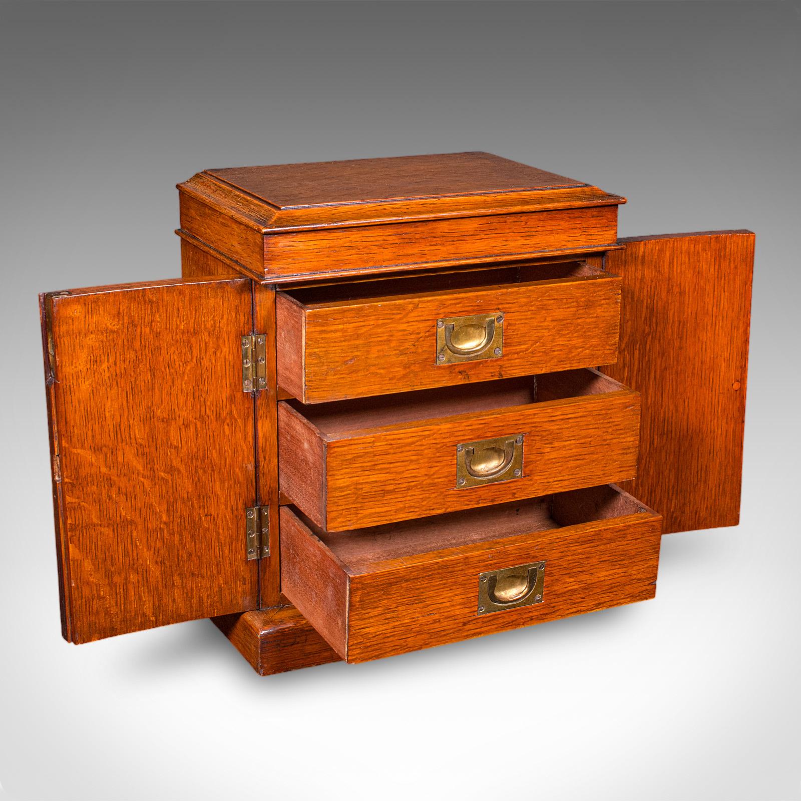 Small Antique Specimen Case, English, Oak, Collector’s Cabinet - Victorian c.1880 (1 of 11)