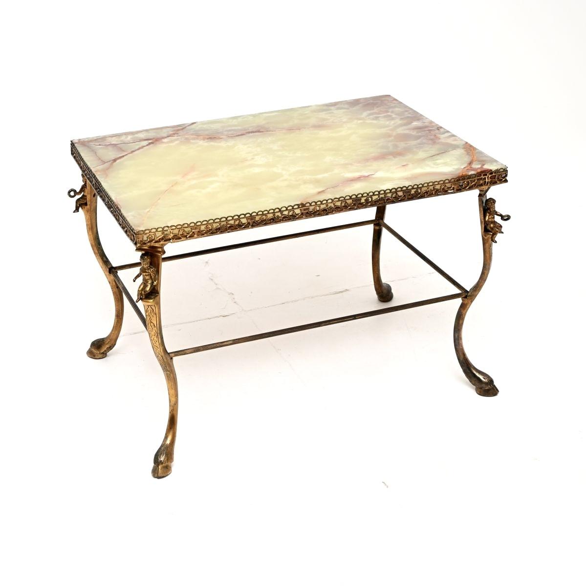 Antique French Brass and Onyx Coffee Table (1 of 10) Antique French Brass and Onyx Coffee Table (1 of 10)