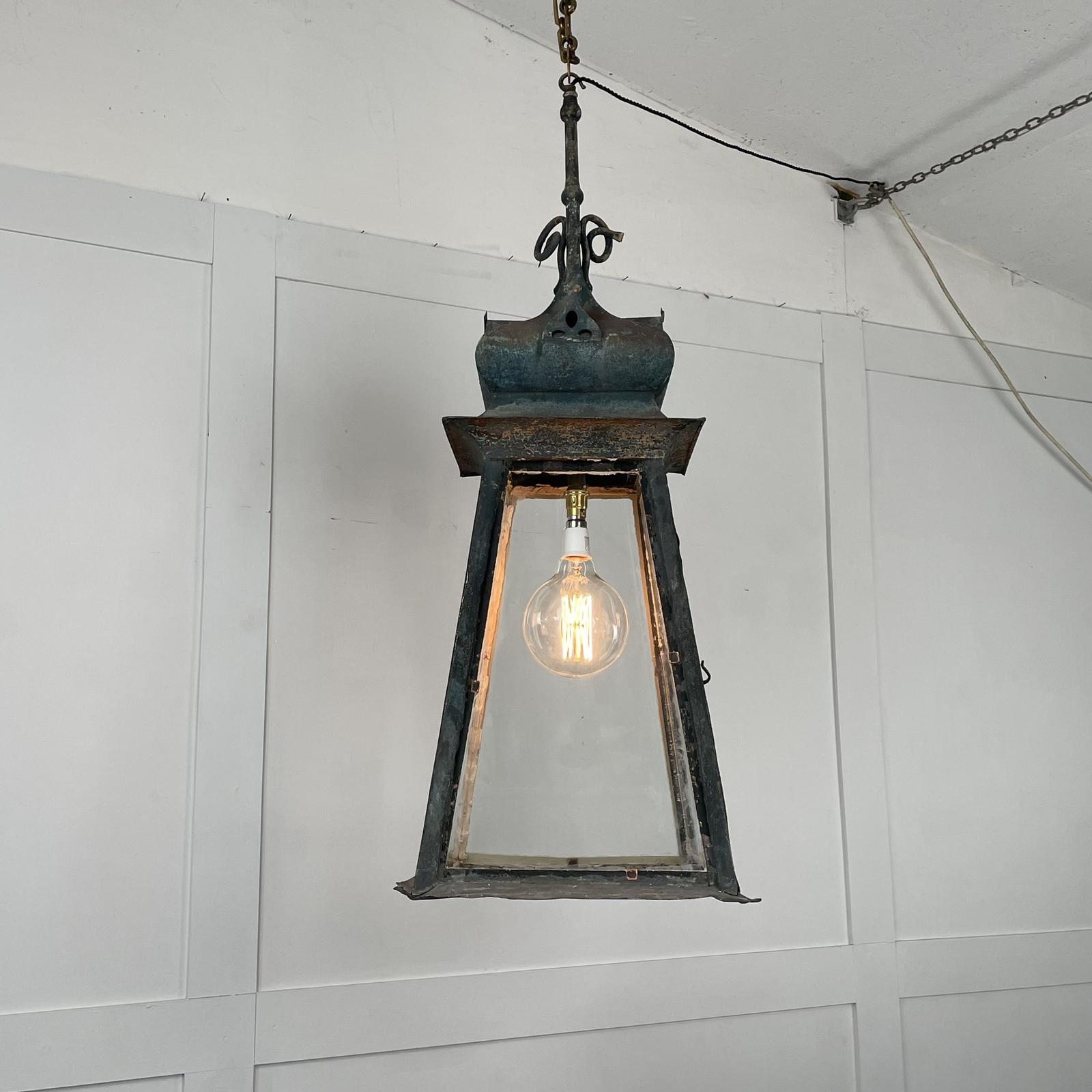 Tall Victorian Copper Lantern Pendant Light (1 of 12)