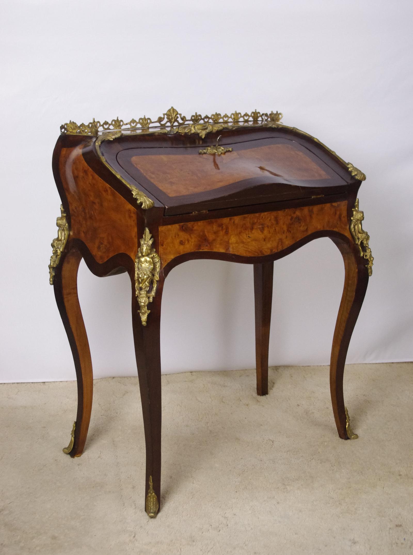 French Louis XV Style Bureau de Dame with Gilt Metal Mounts (1 of 21) French Louis XV Style Bureau de Dame with Gilt Metal Mounts (1 of 21)