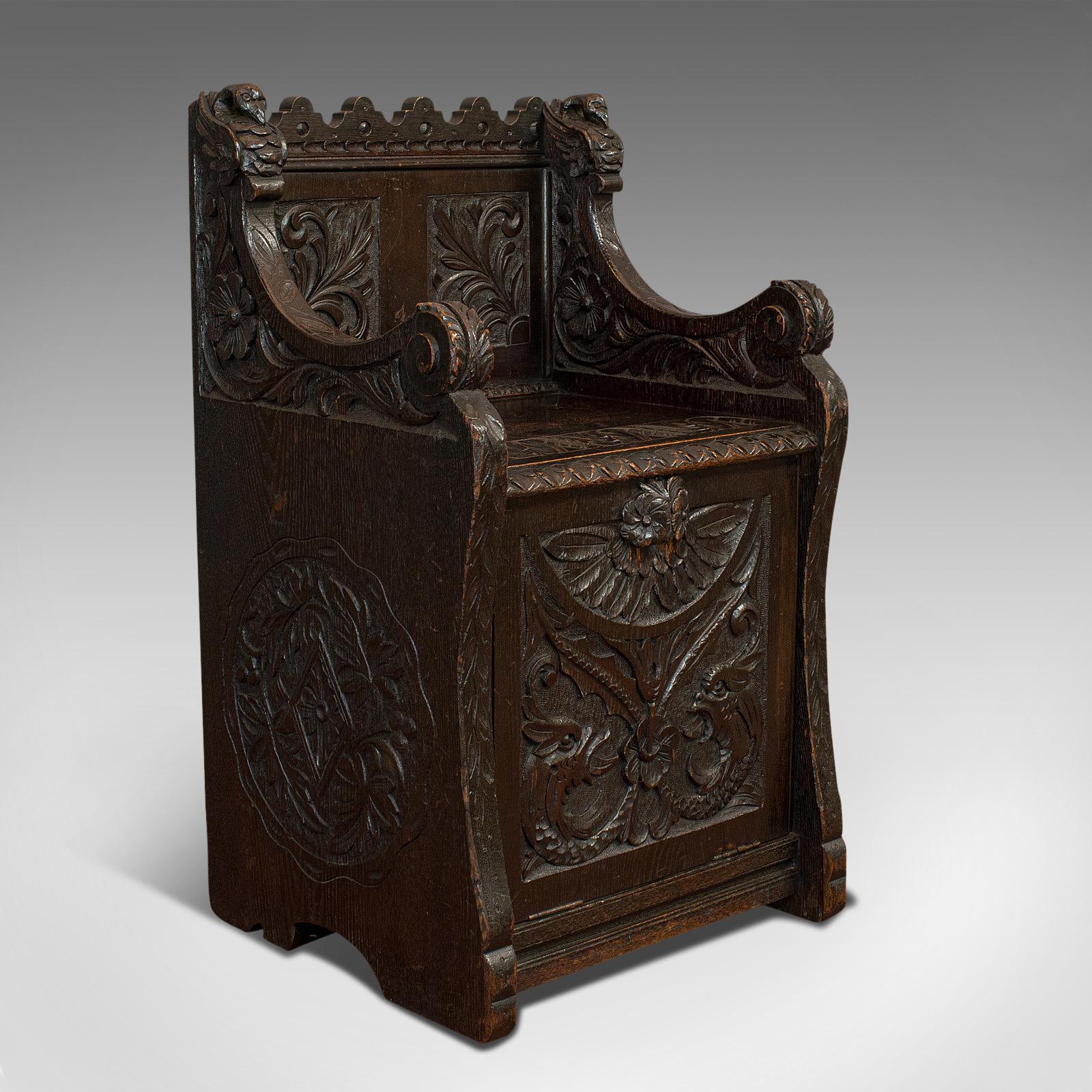 Antique Hall Seat, Scottish, Oak, Settle, Gothic Revival, Victorian, 1880 (1 of 12) Antique Hall Seat, Scottish, Oak, Settle, Gothic Revival, Victorian, 1880 (1 of 12)