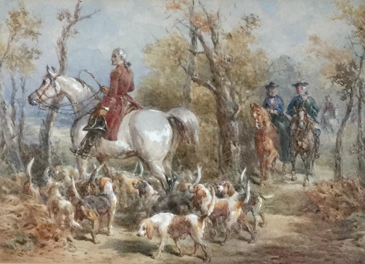 Frederick Tayler Watercolour - The Hunting Party (1 of 3) Frederick Tayler Watercolour - The Hunting Party (1 of 3)
