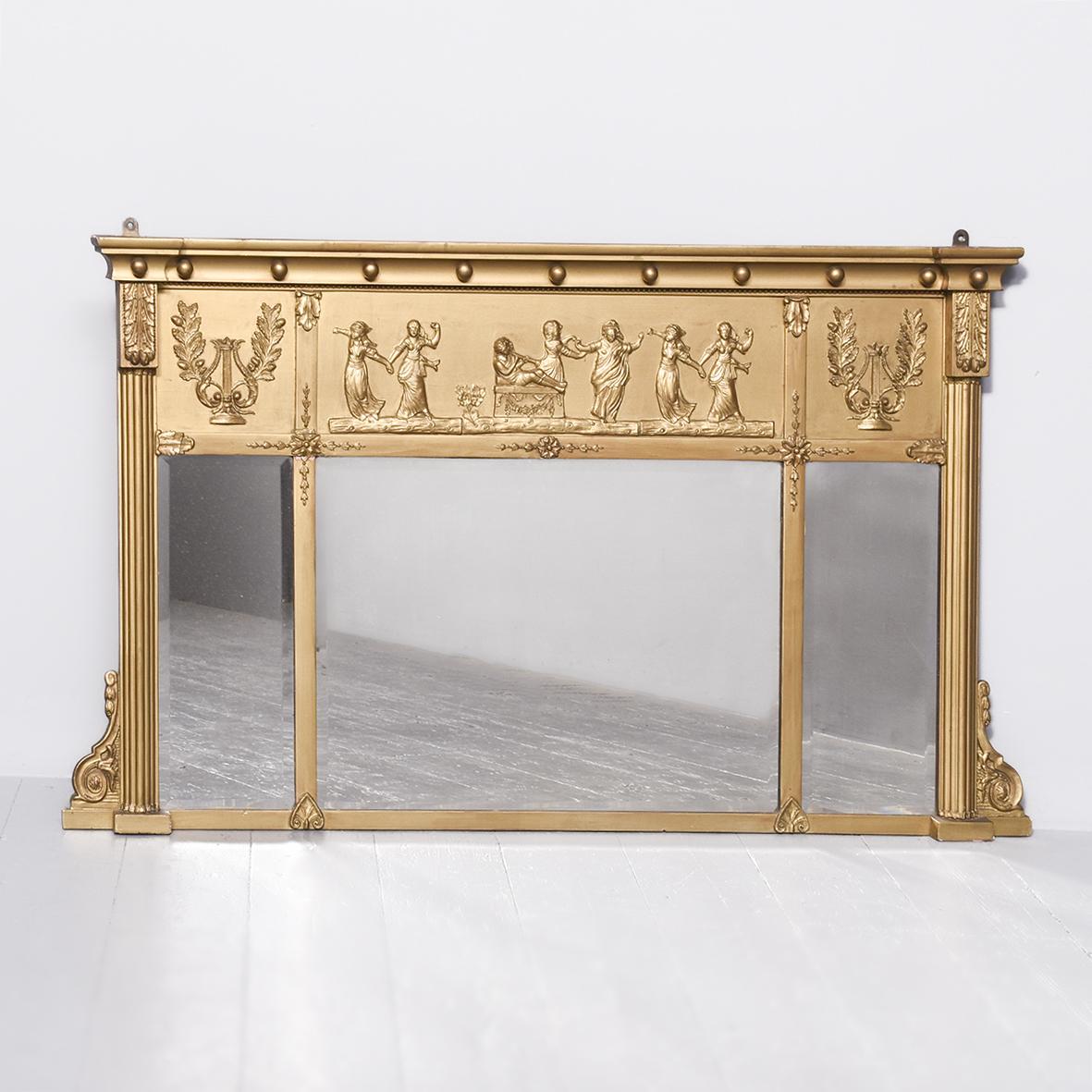 Regency Style Tryptic Overmantel Mirror c.1930 (1 of 8) Regency Style Tryptic Overmantel Mirror c.1930 (1 of 8)