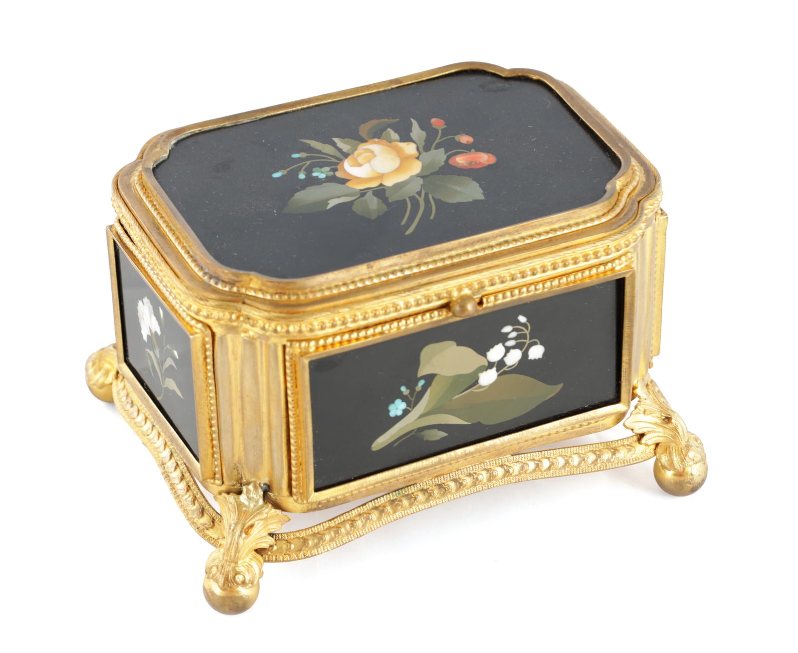19th Century French Ormolu Mounted Pietra Dura Jewellery Casket (1 of 1) 19th Century French Ormolu Mounted Pietra Dura Jewellery Casket (1 of 1)