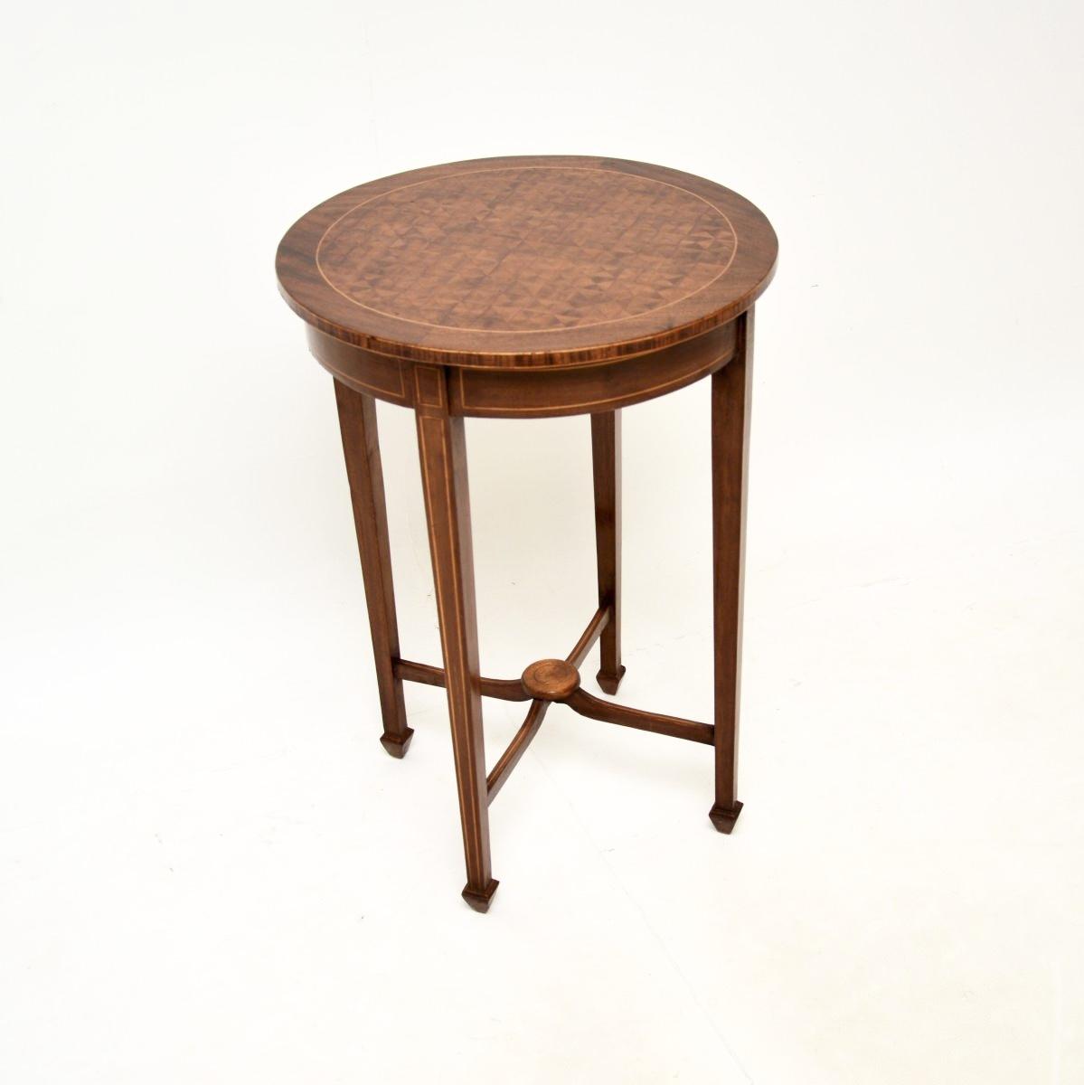 Antique Edwardian Inlaid Parquetry Occasional Side Table (1 of 6) Antique Edwardian Inlaid Parquetry Occasional Side Table (1 of 6)
