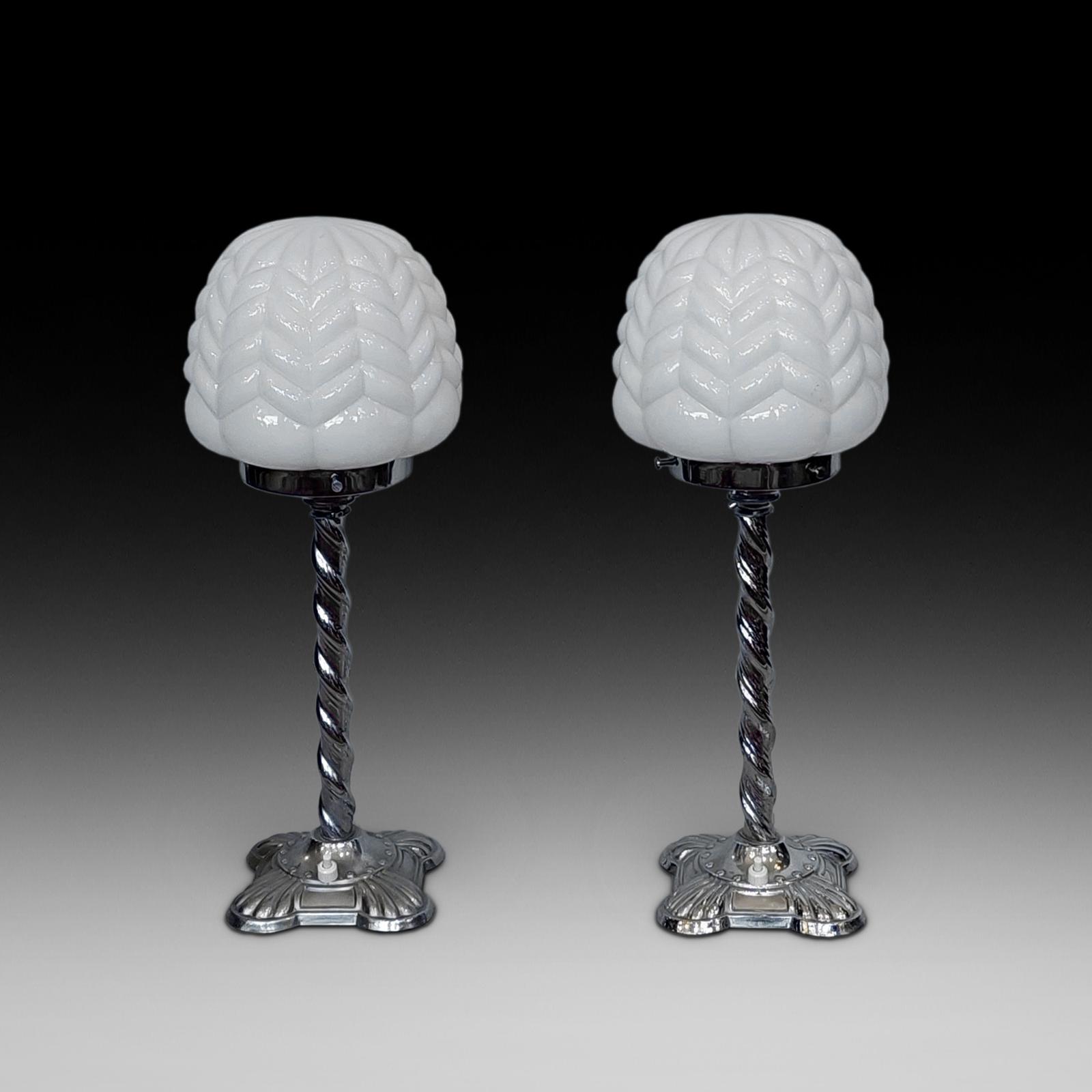 Pair of Art Deco Chrome Twist Lamps (1 of 5) Pair of Art Deco Chrome Twist Lamps (1 of 5)