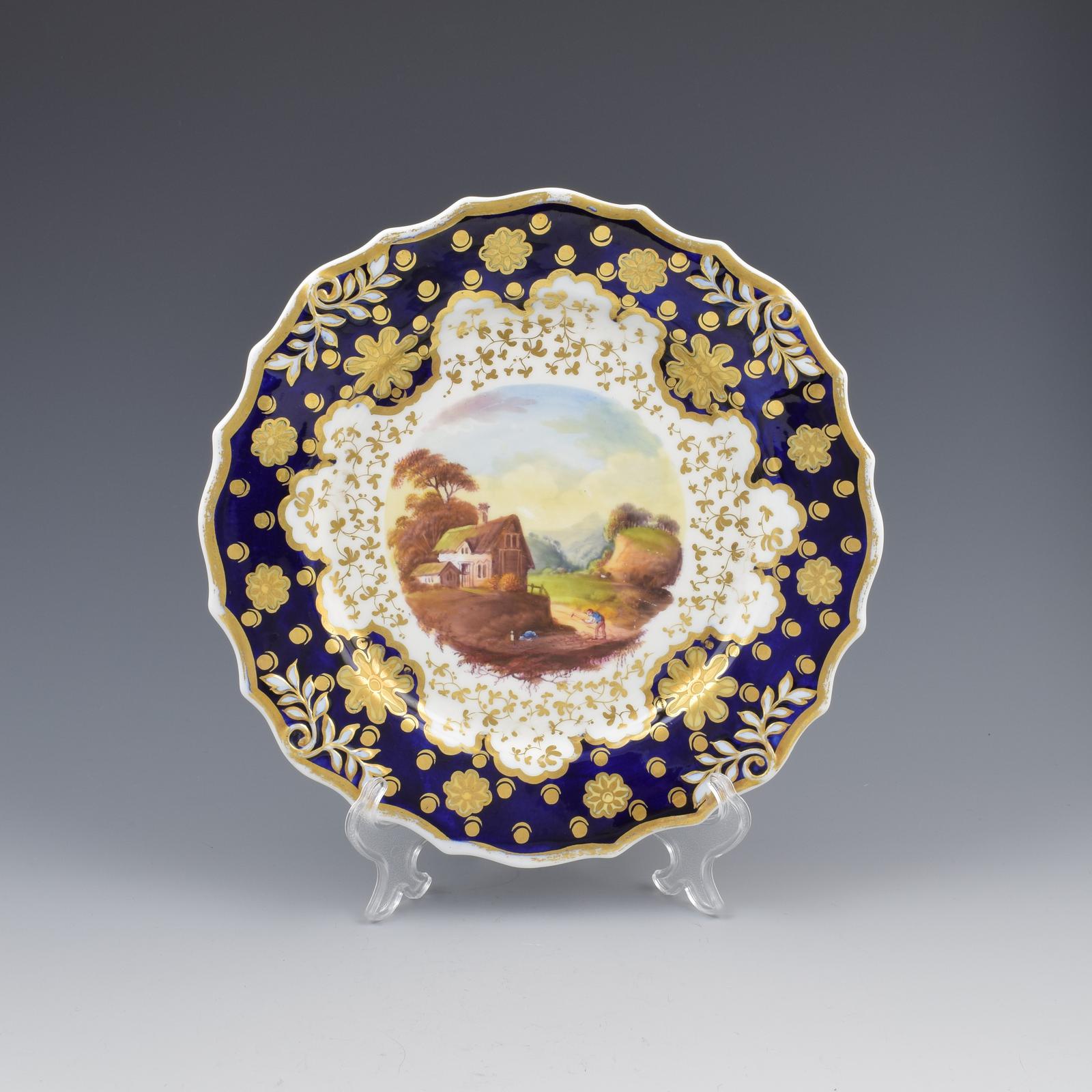 Ridgway Porcelain Loop Sprigged Landscape Dessert Plate 941 2 (1 of 7)