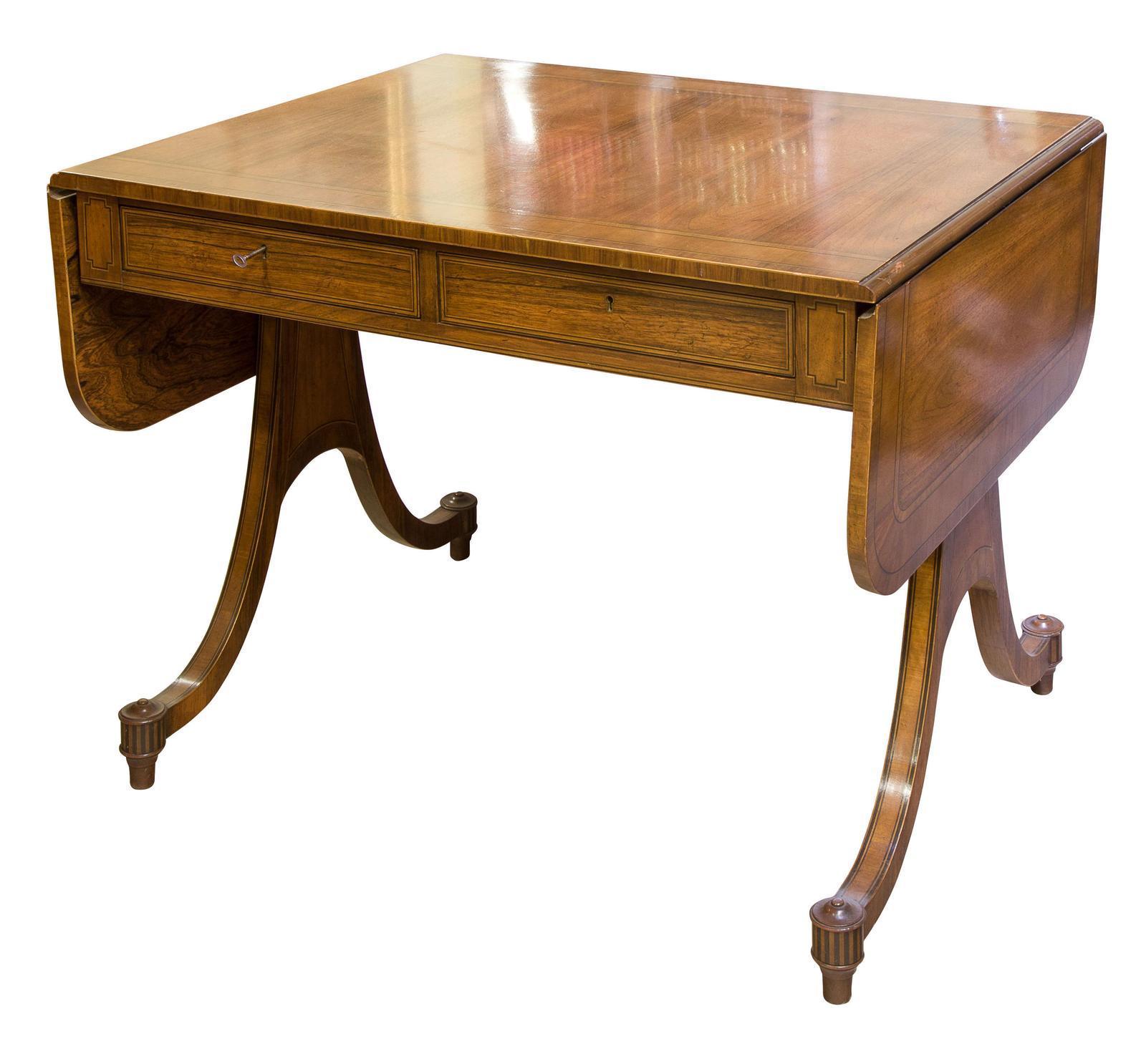 American Inlaid Sofa Table (1 of 1) American Inlaid Sofa Table (1 of 1)