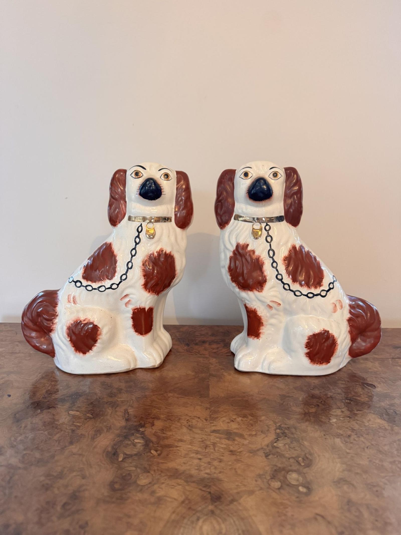 Attractive Pair of Antique Victorian Staffordshire Dogs (1 of 5) Attractive Pair of Antique Victorian Staffordshire Dogs (1 of 5)