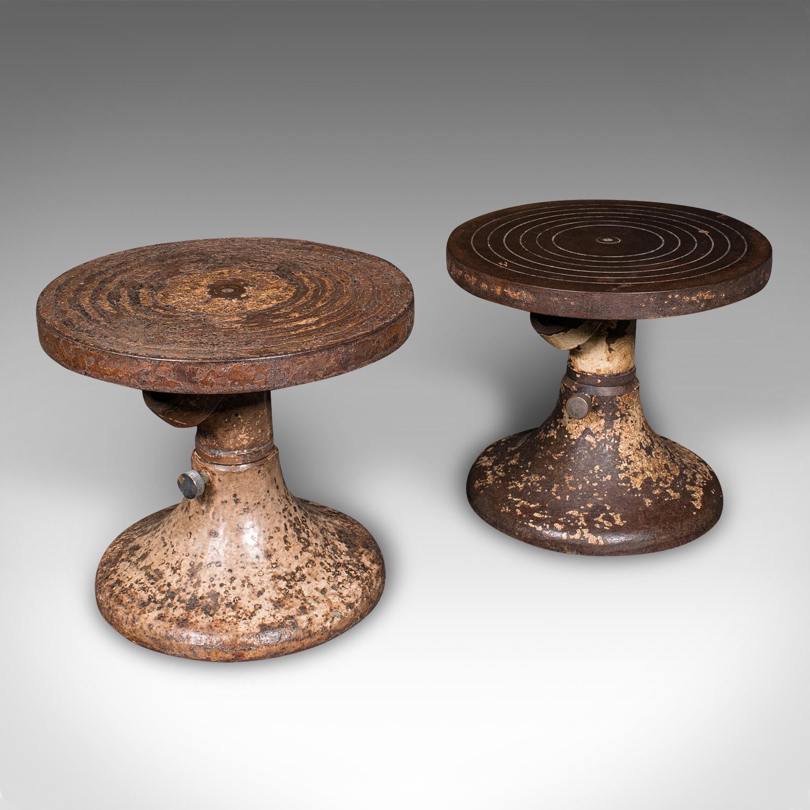 Pair of Antique Pottery Decoration Wheels, English, Finishing Plinth - Victorian (1 of 12)