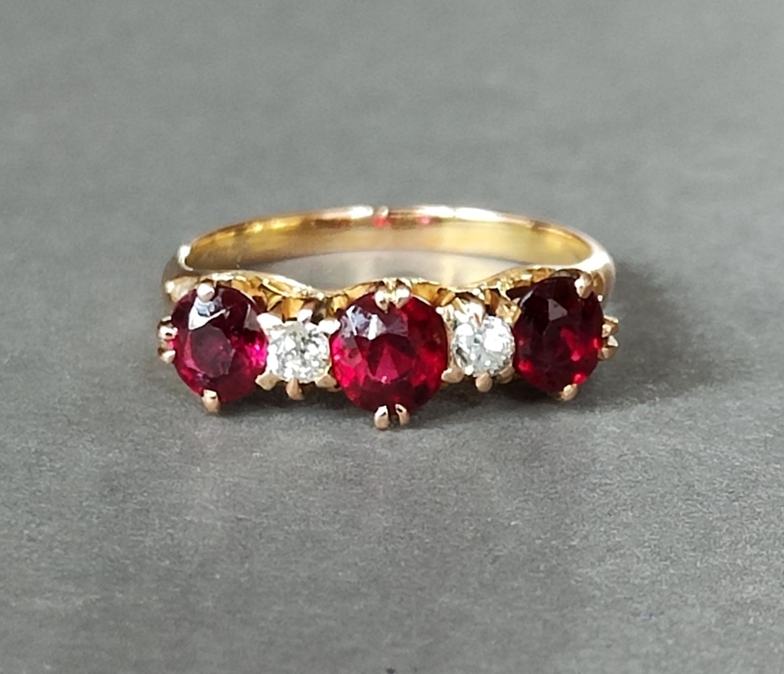 Victorian 18ct Gold Ruby Diamond Ring (1 of 9) Victorian 18ct Gold Ruby Diamond Ring (1 of 9)