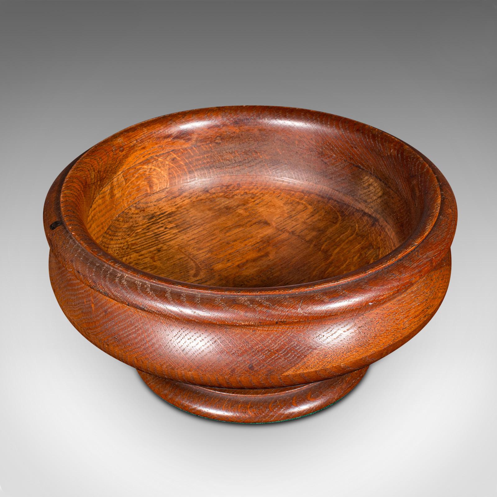 Antique Fruit Bowl, English, Turned Oak, Display Dish, Arts & Crafts, Victorian (1 of 10)