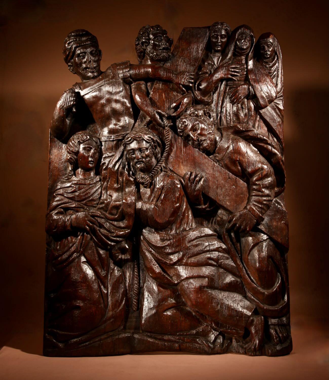 Impressive Sculpture of  Christ Carrying the Cross on His Way to Calvary Circa 1560 (1 of 2)