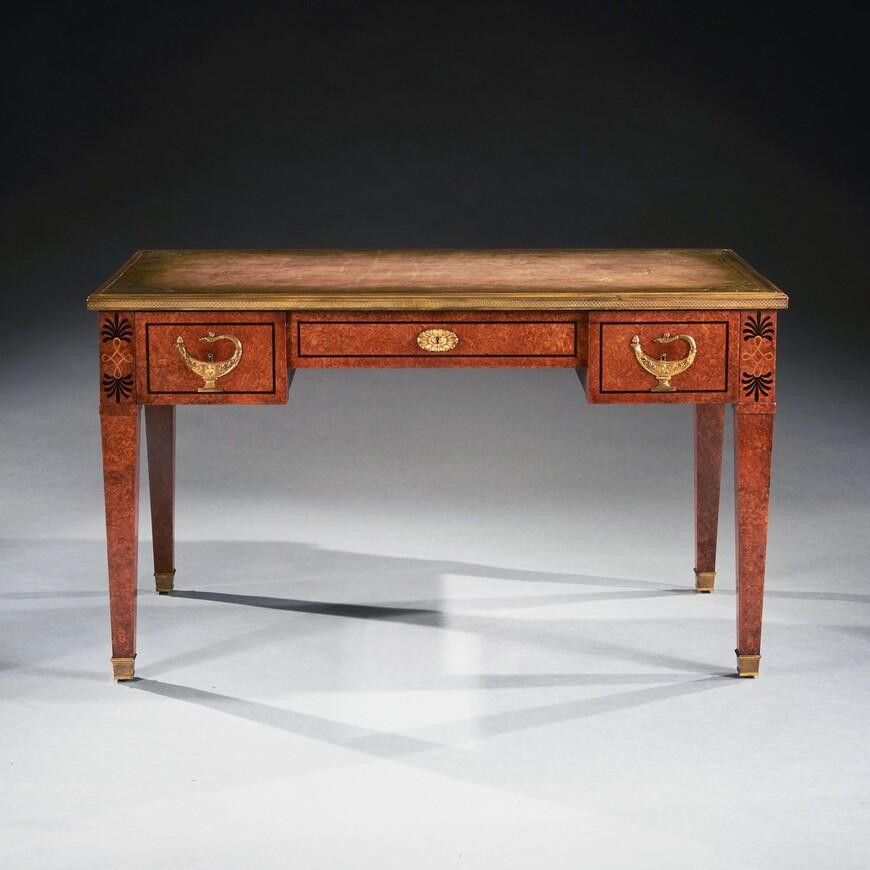 Fine 19th Century French Neoclassical Style Amboyna & Gilt Bronze Mounted Writing Table (1 of 11) Fine 19th Century French Neoclassical Style Amboyna & Gilt Bronze Mounted Writing Table (1 of 11)